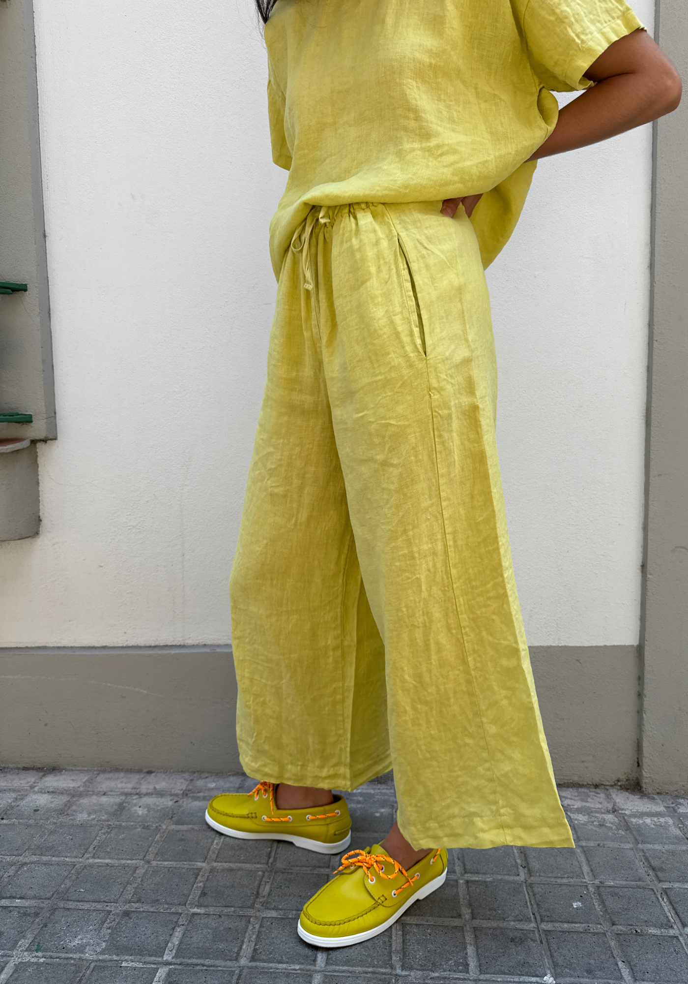 Gold Linen Bomba Pants