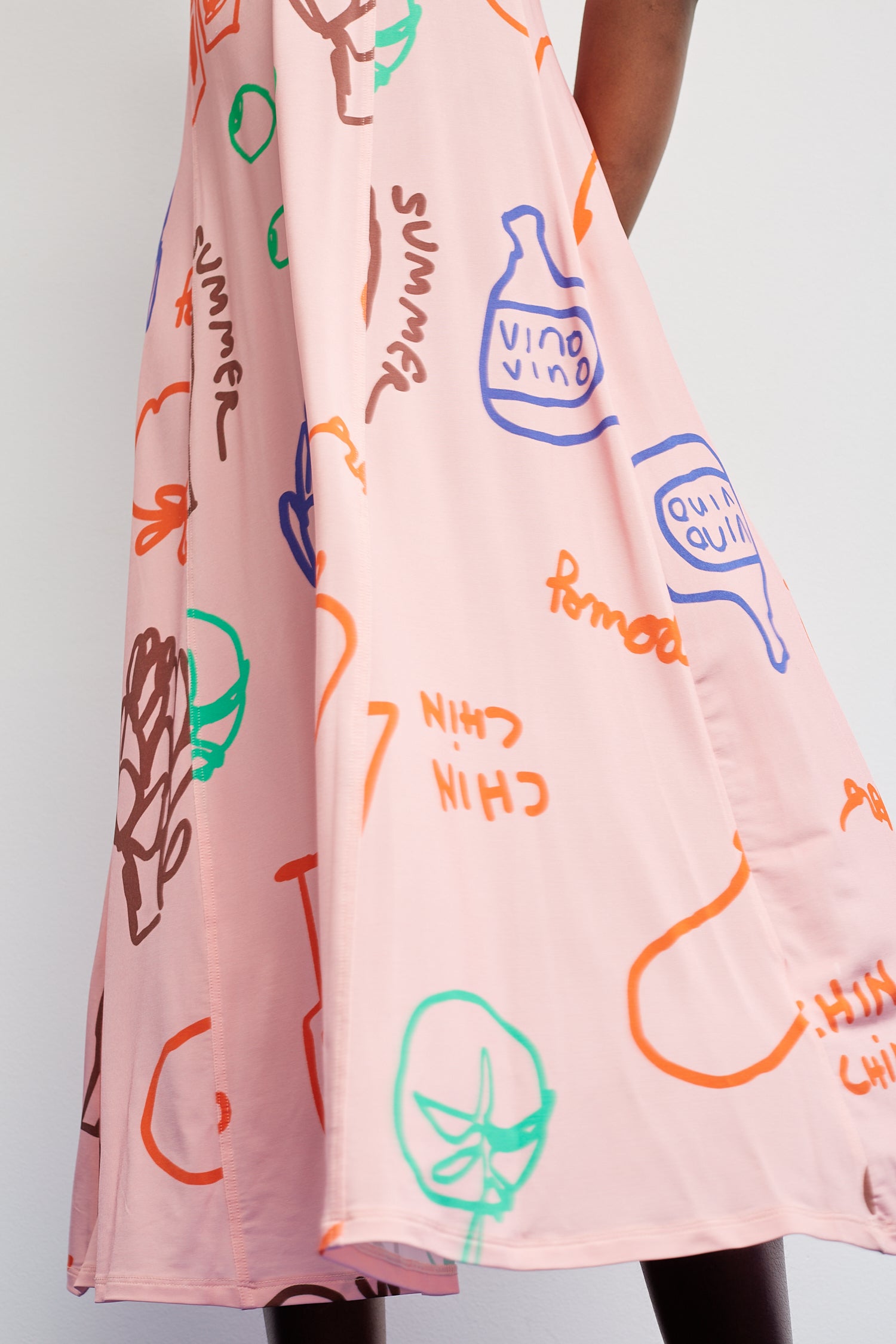Rosa Crunch-Kleid