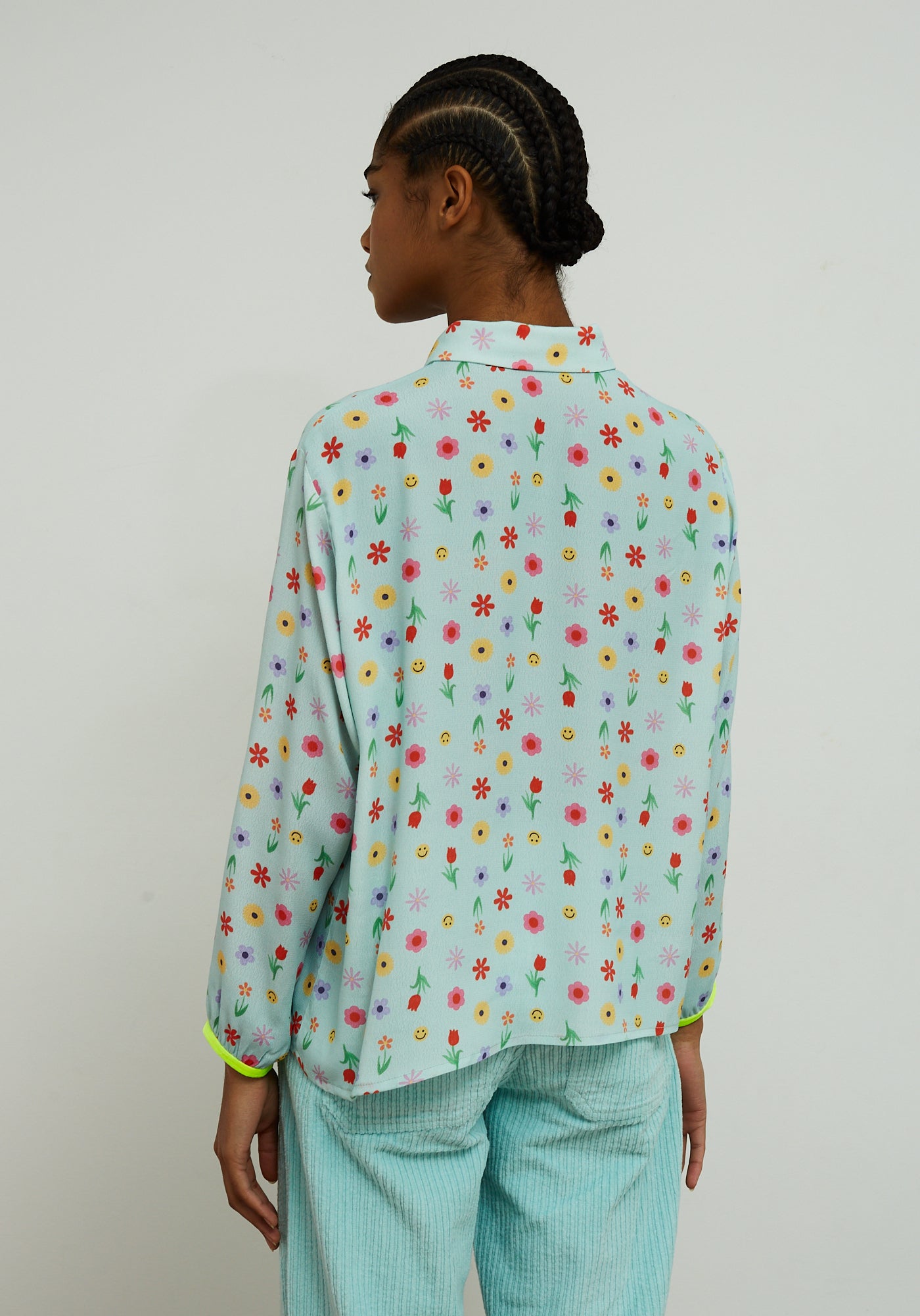 Camisa Flor Agua