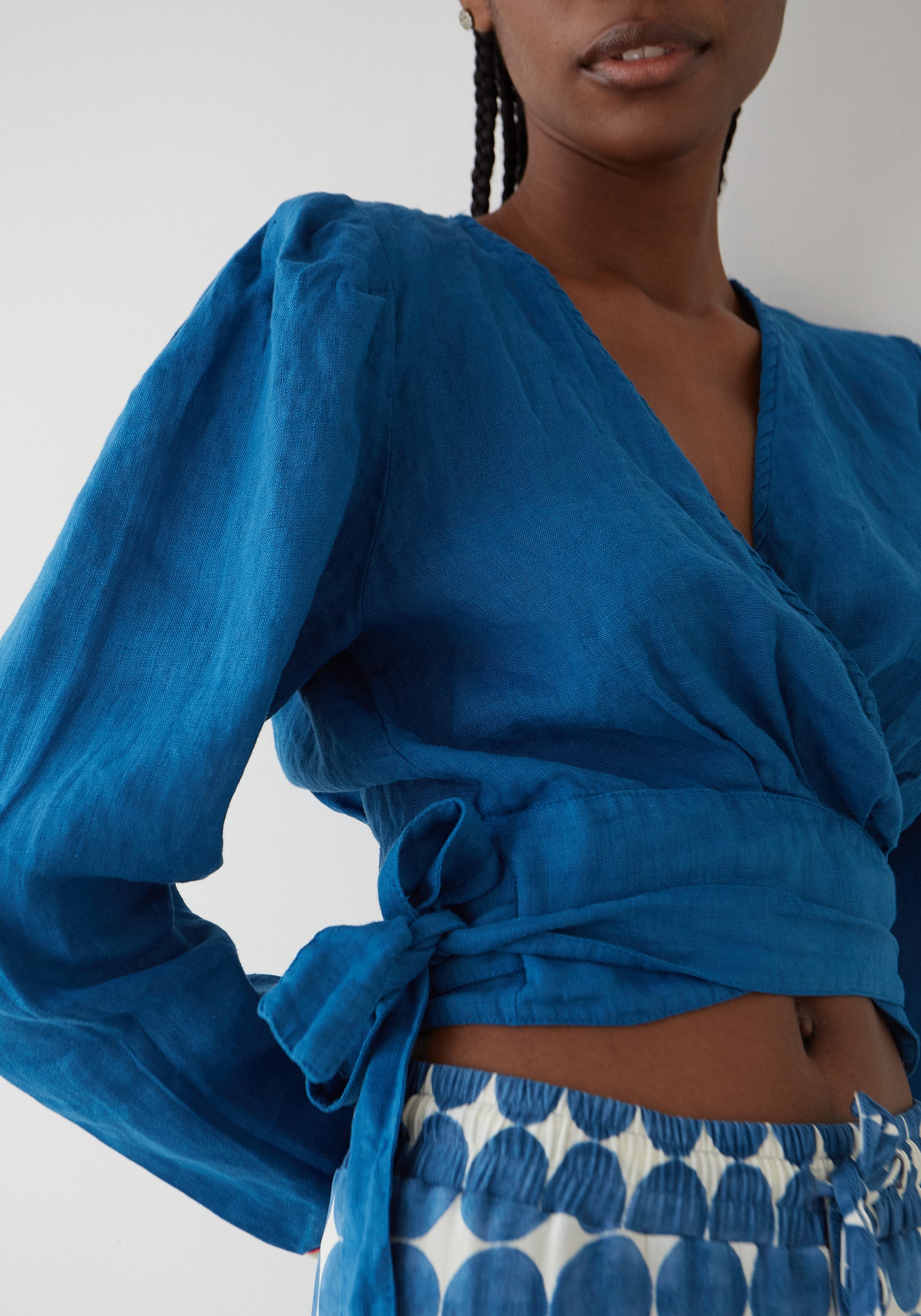 Blusa Capri Lino Azul
