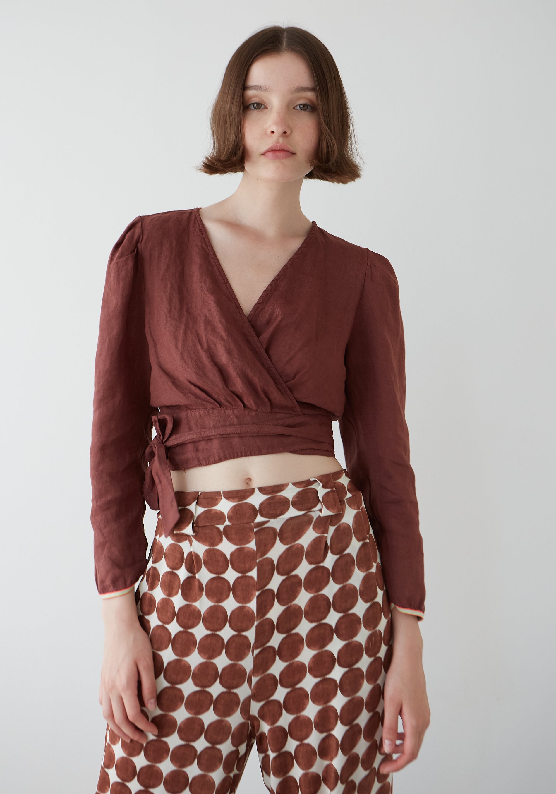 Blusa Capri Lino Marrón