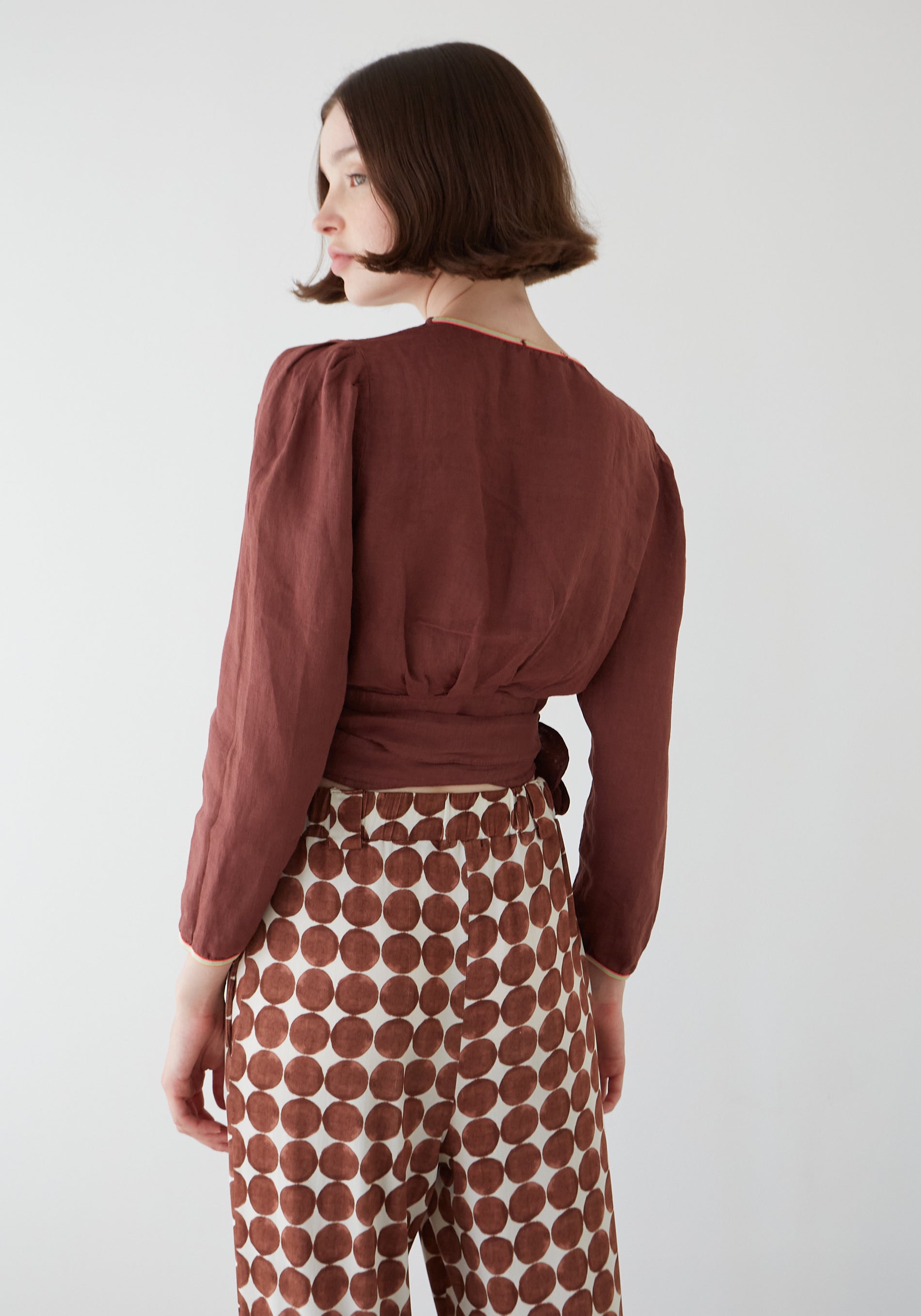 Blusa Capri Lino Marrón