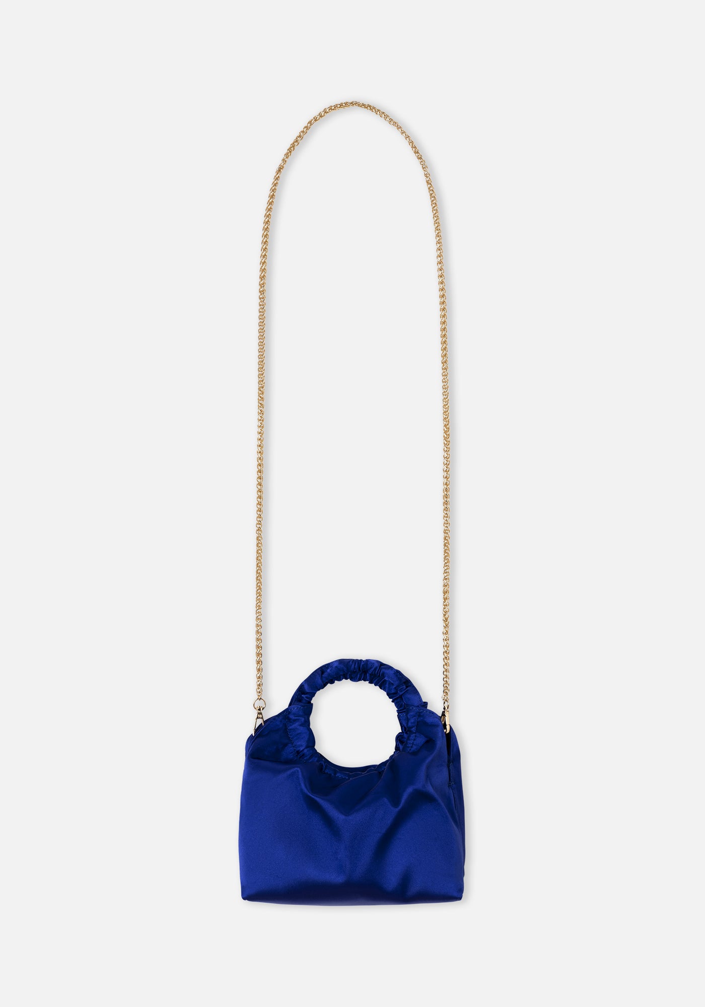 Blaue Satintasche