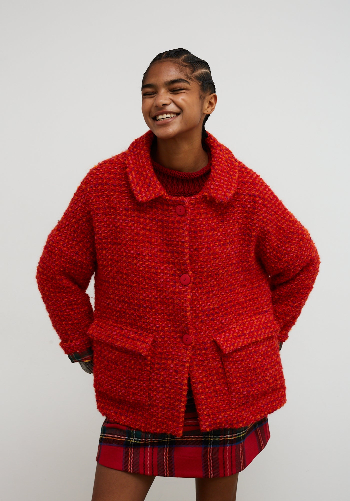 Berlin Mantel Wolle Rot