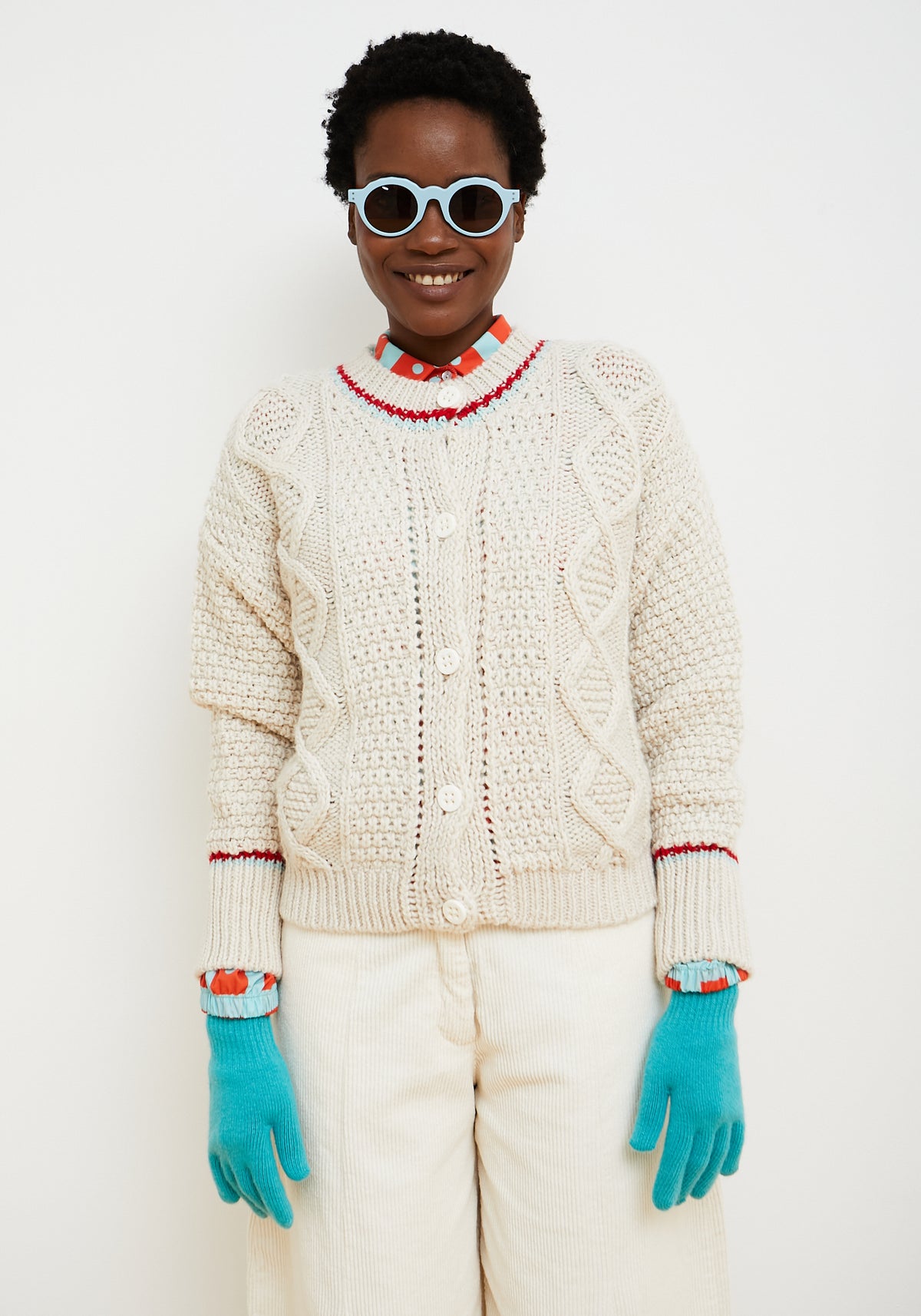 Jersey Cardigan Meadow Crudo
