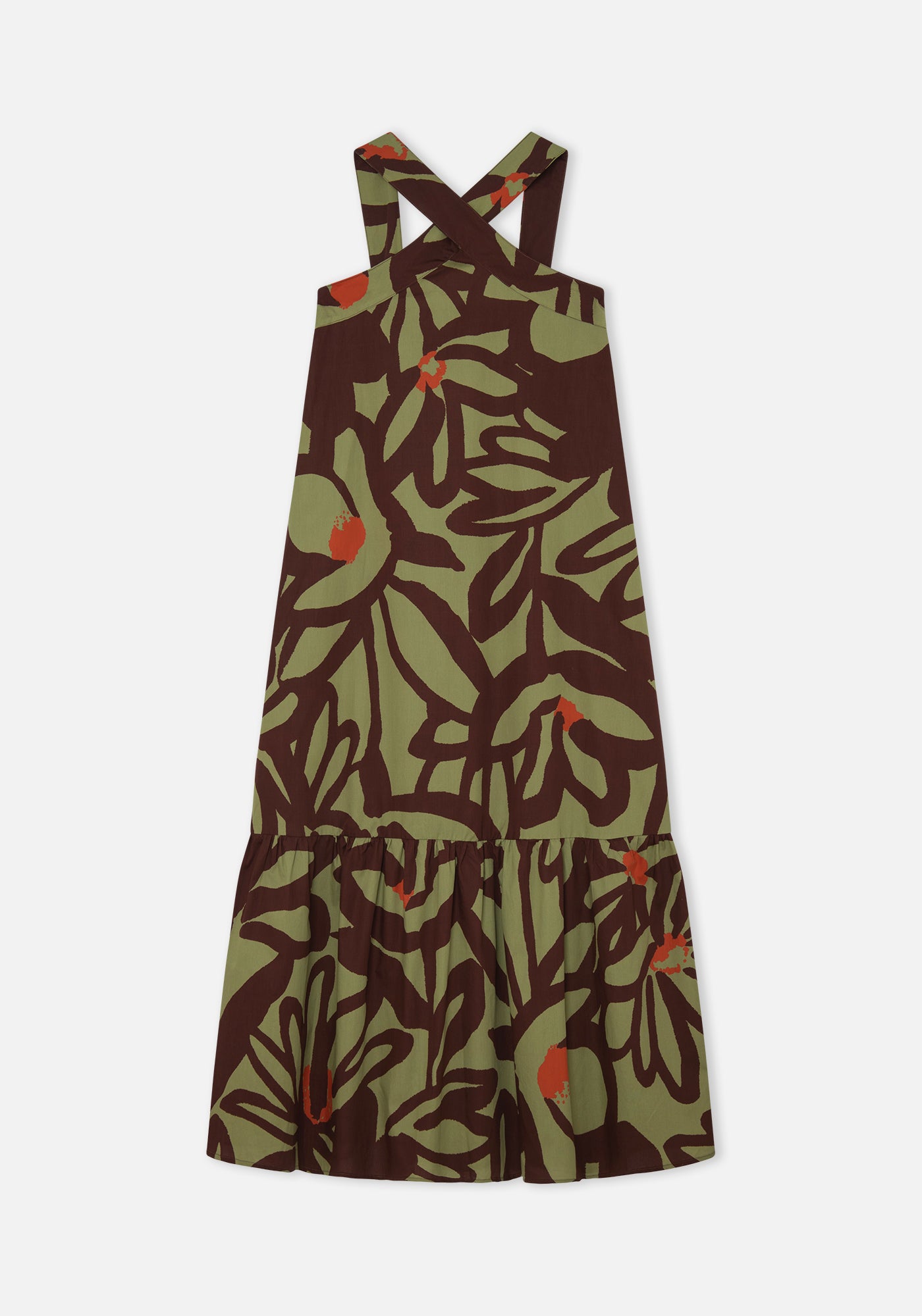 Vestito Patience Flores Caqui