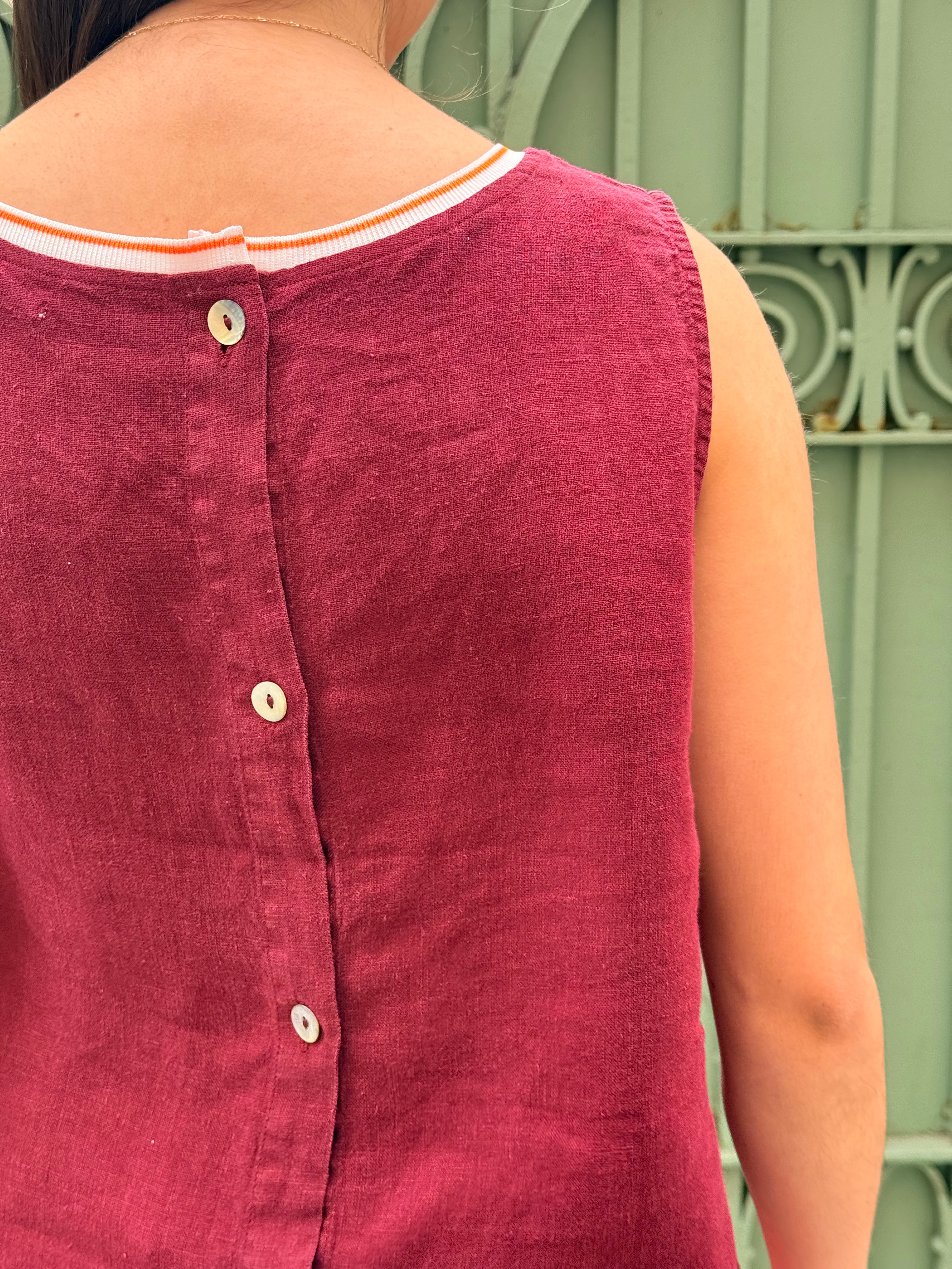 Wine Linen Ana Top