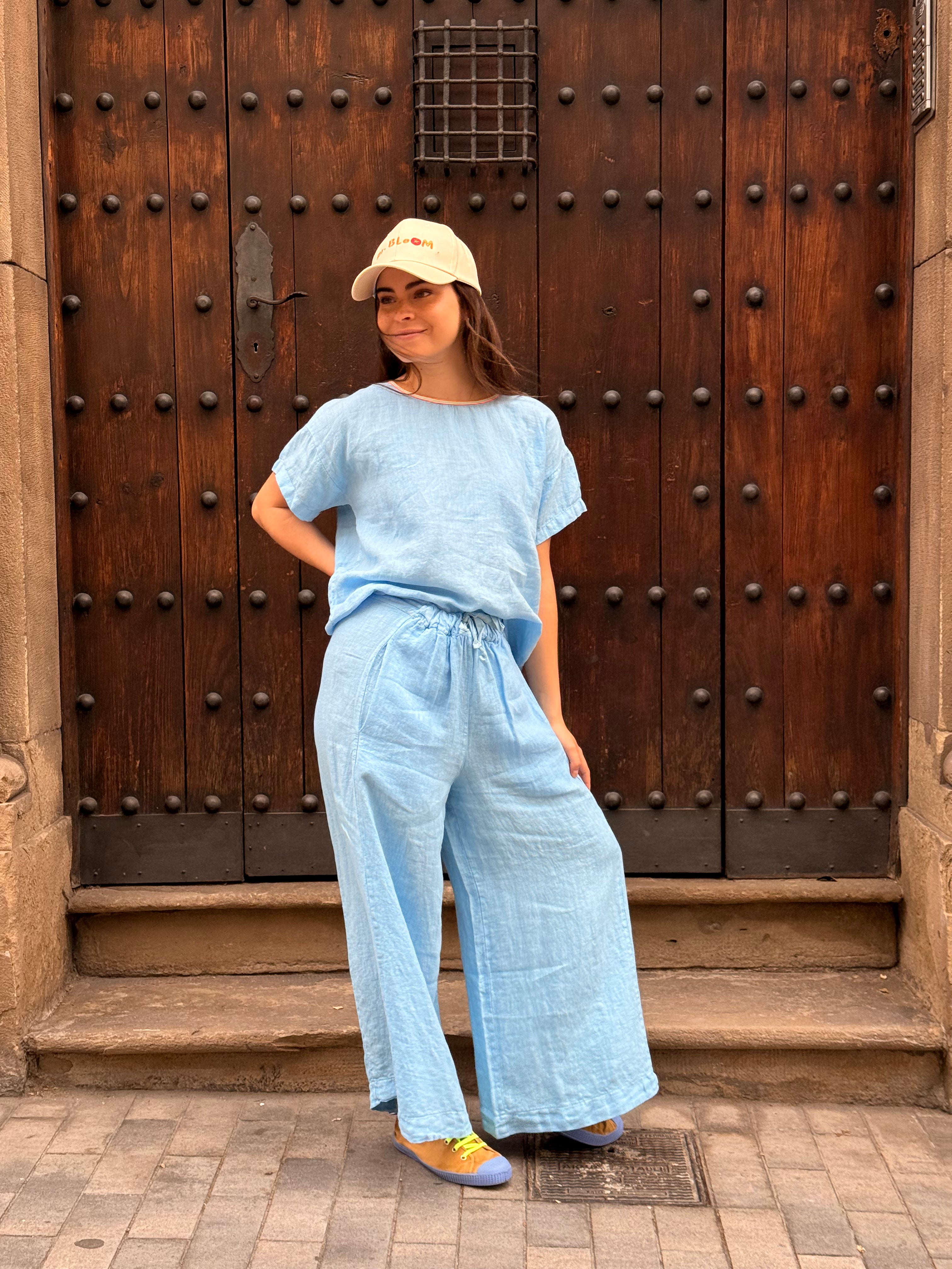 Sky Linen Bomba Pants