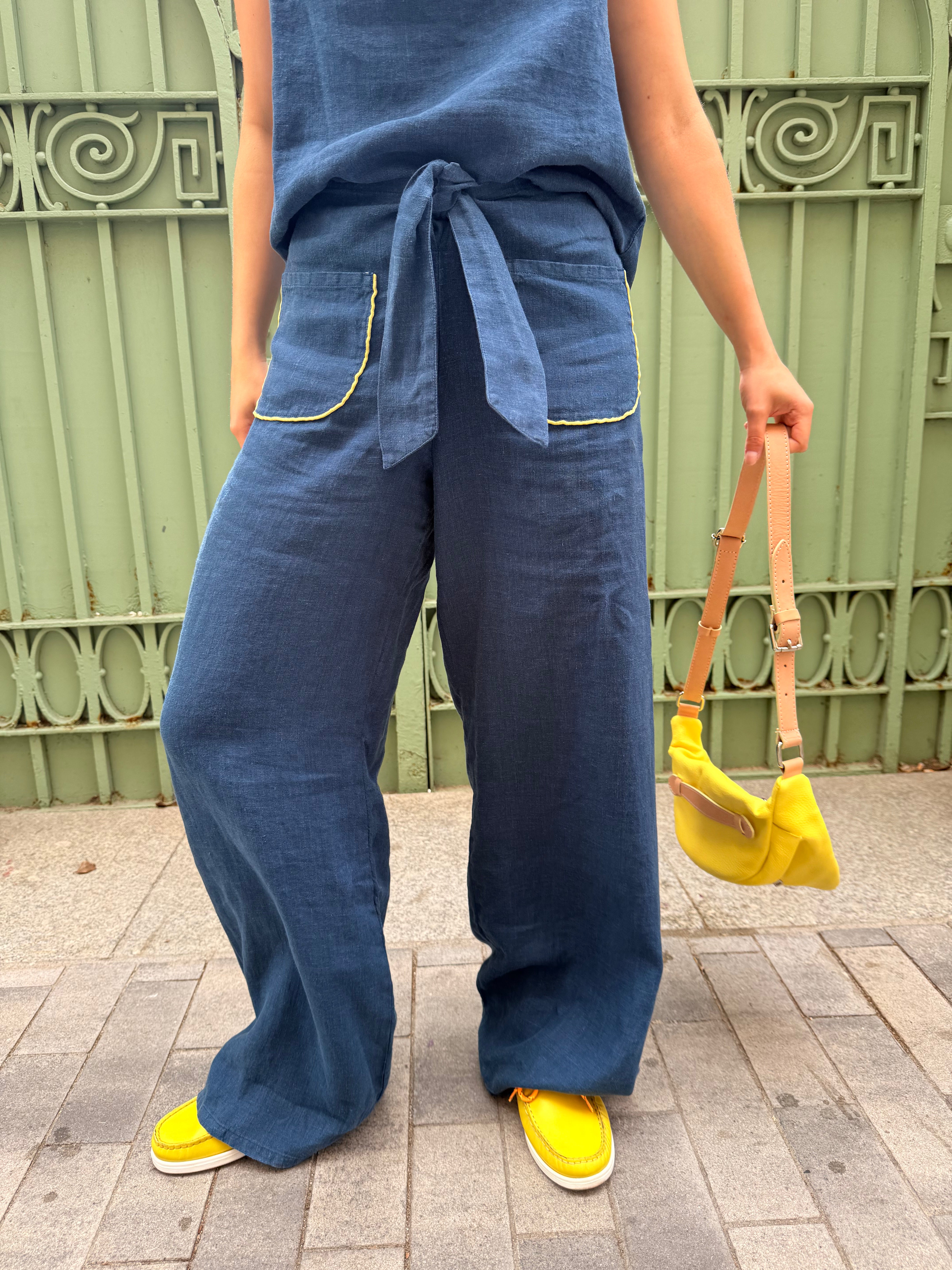 Pantalon Lazo Lino Azul