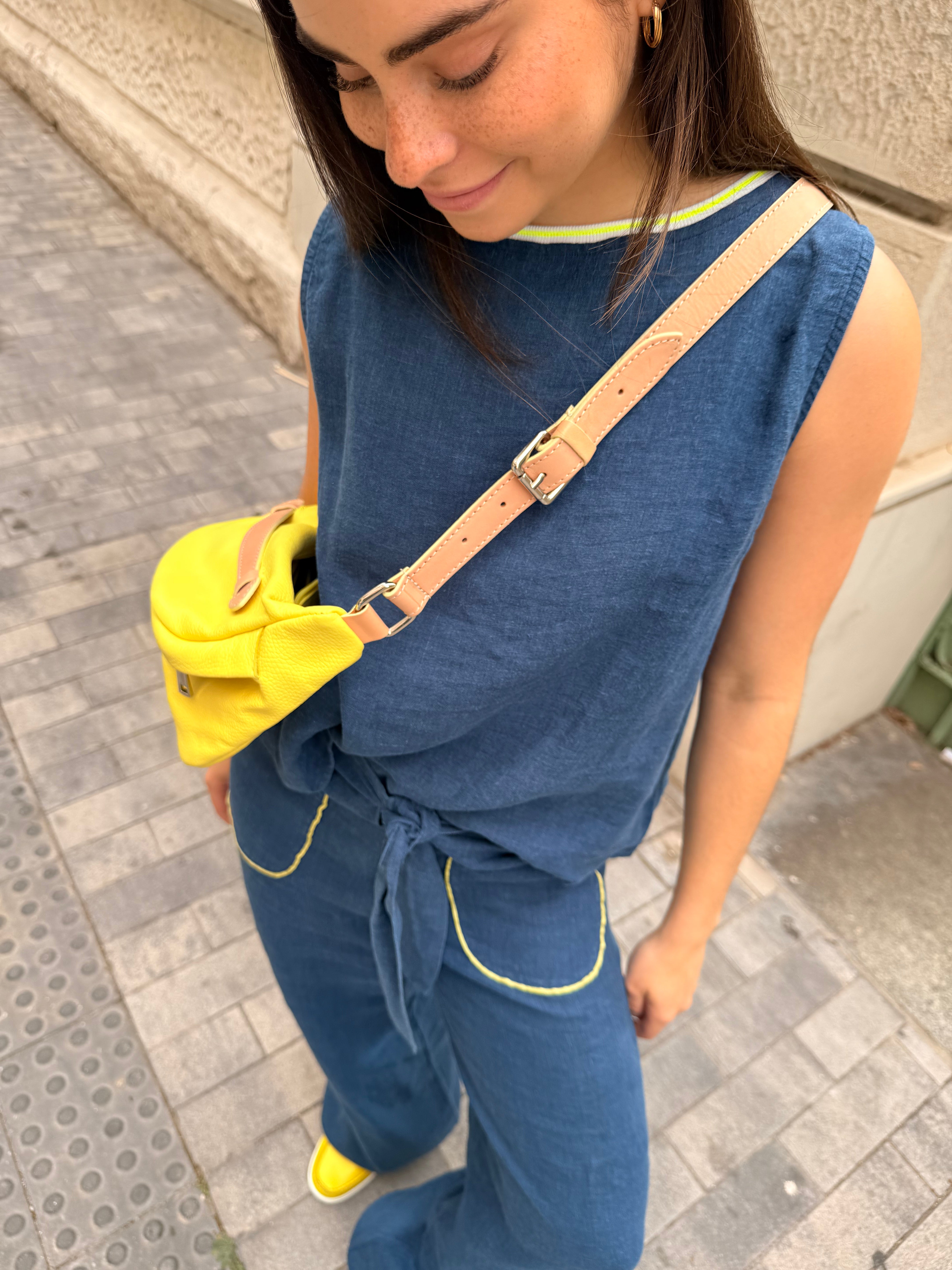 Blue Linen Ana Top