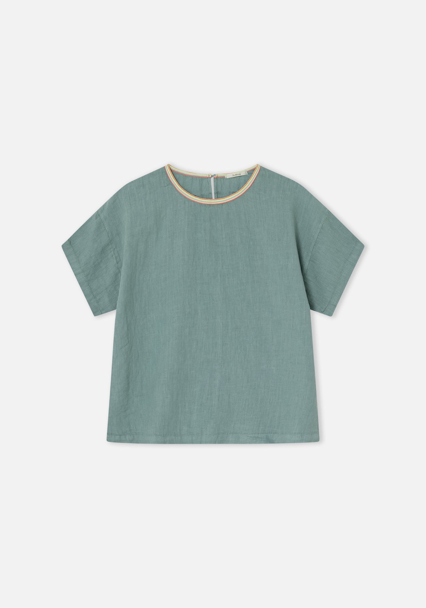 Green Flake Linen Blouse