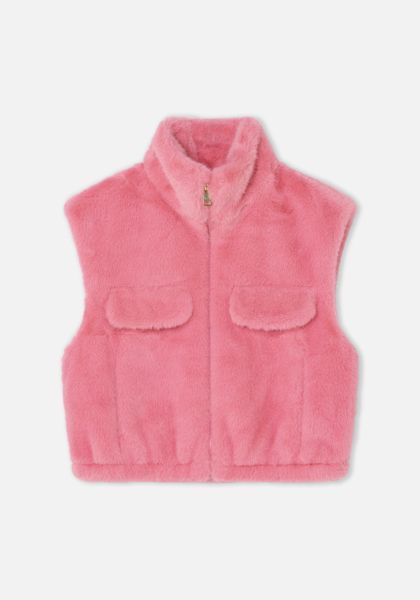 Gilet en fourrure rose