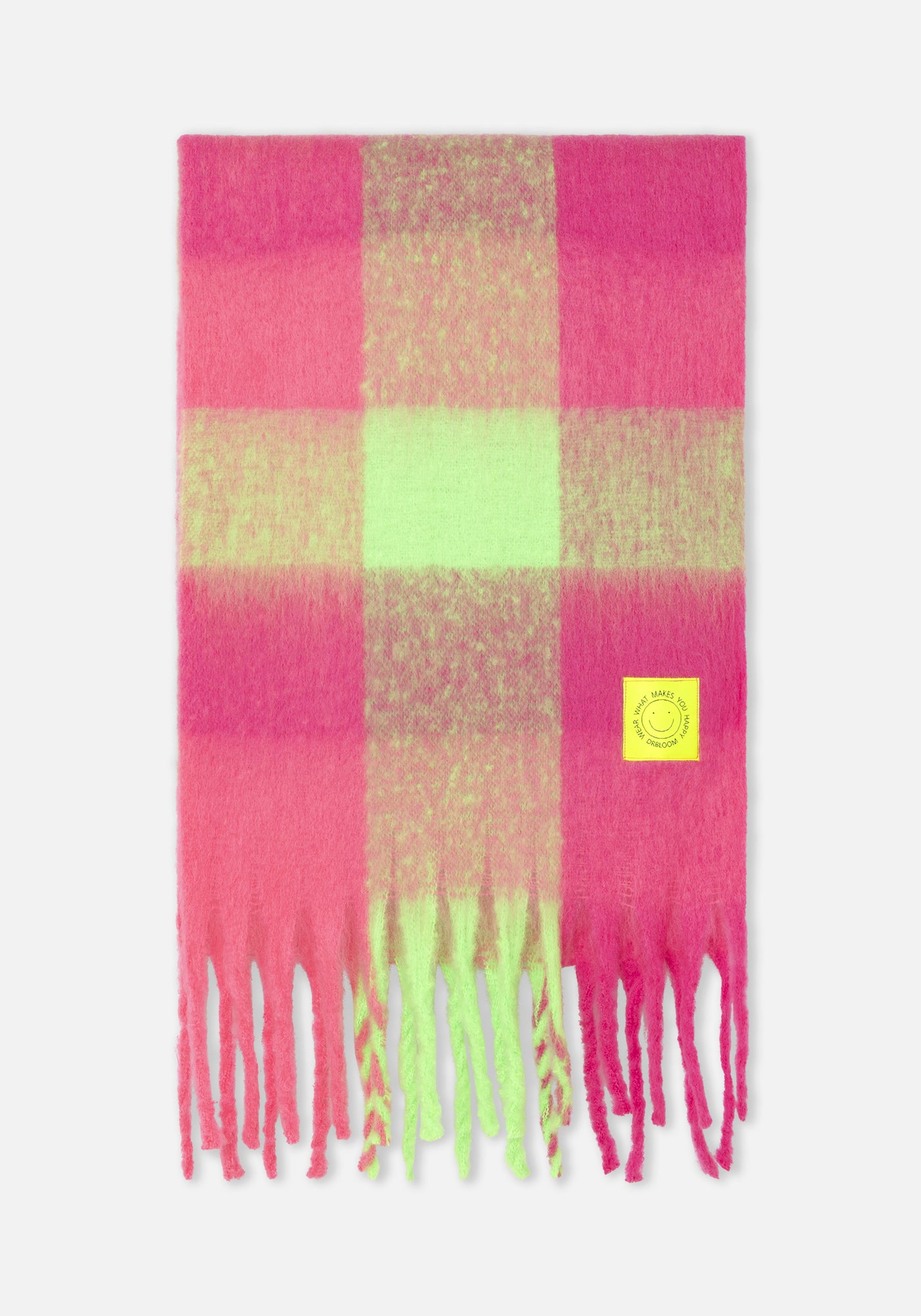 Écharpe à carreaux rose/lime