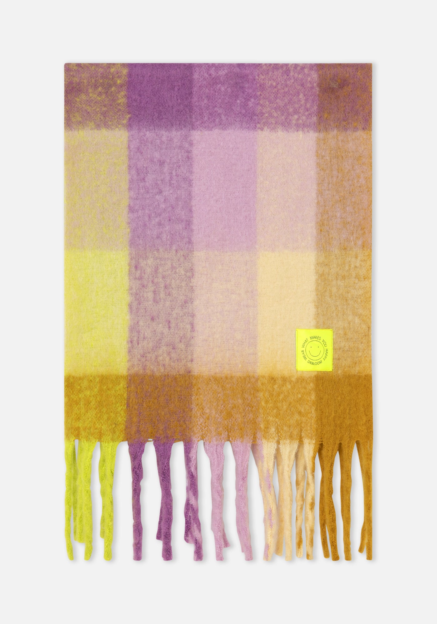 Écharpe à carreaux violet/jaune