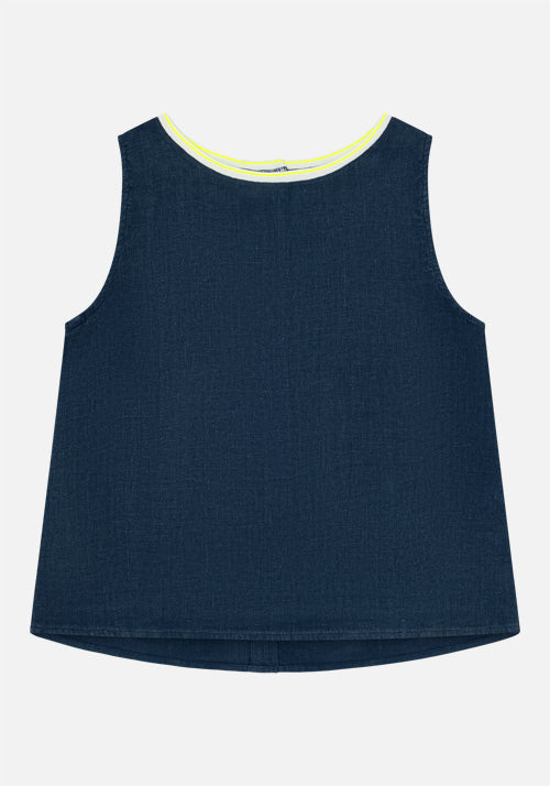 Blue Linen Ana Top