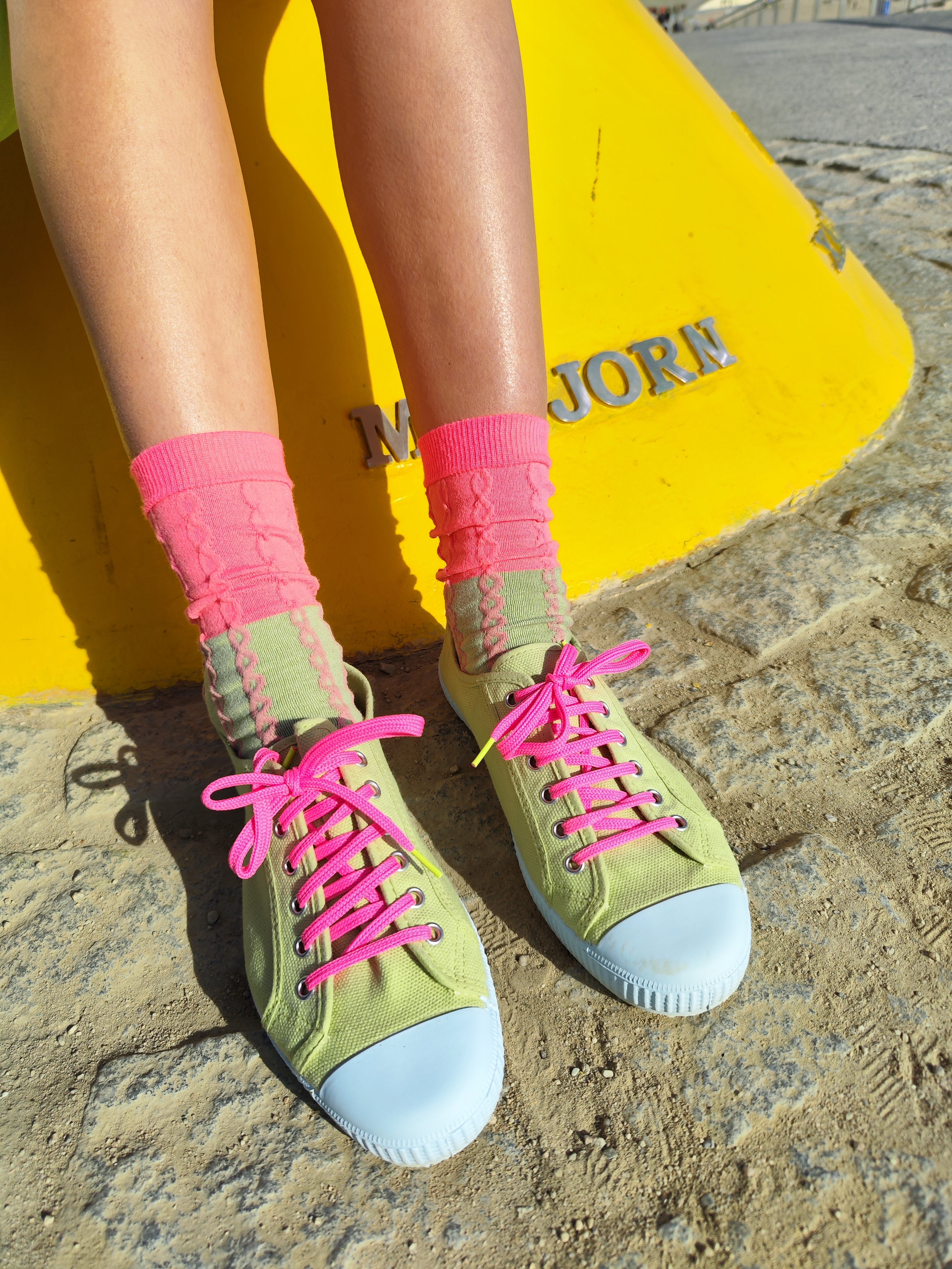 Neon Pink Flash Socks