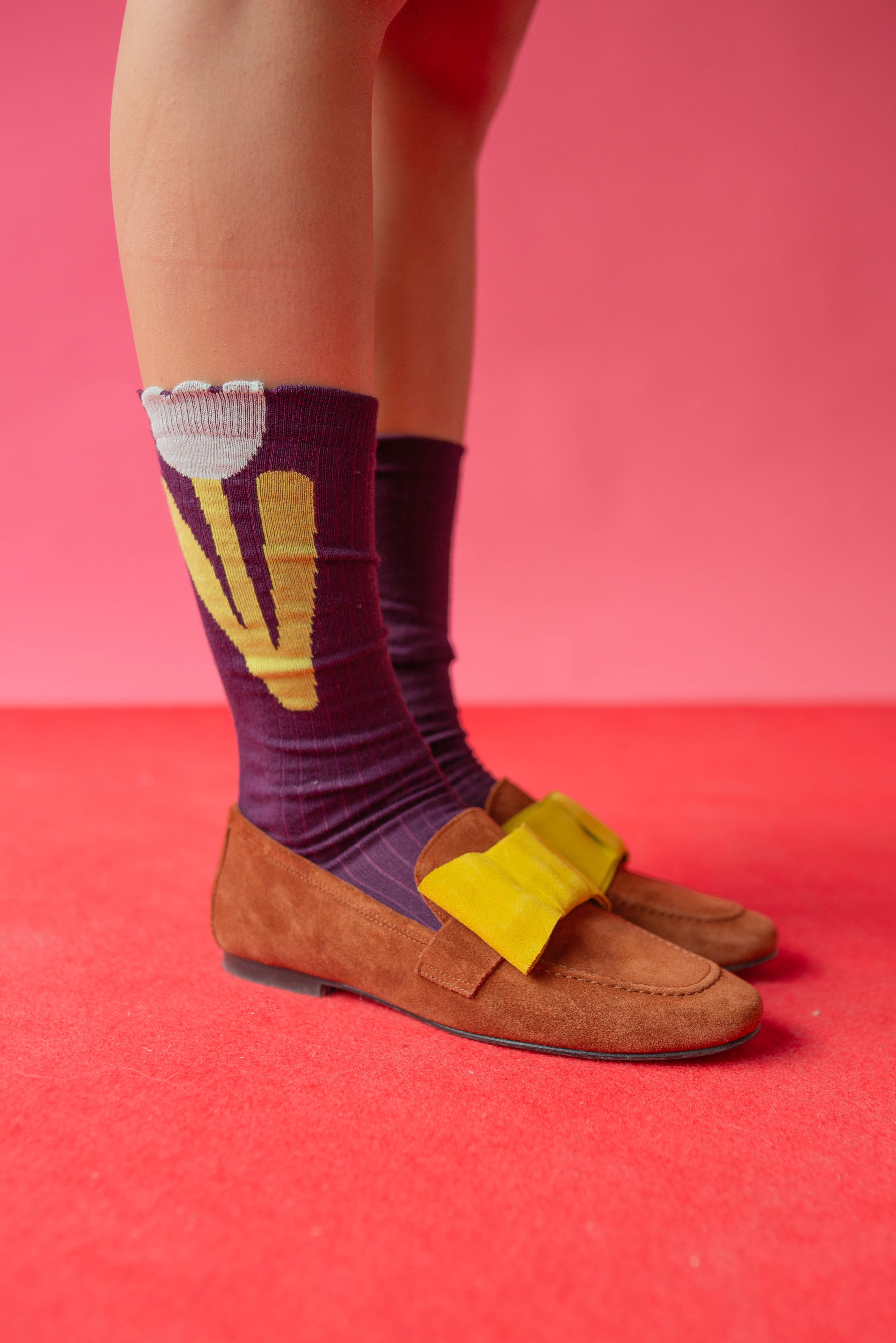 Tulipa Socken Aubergine