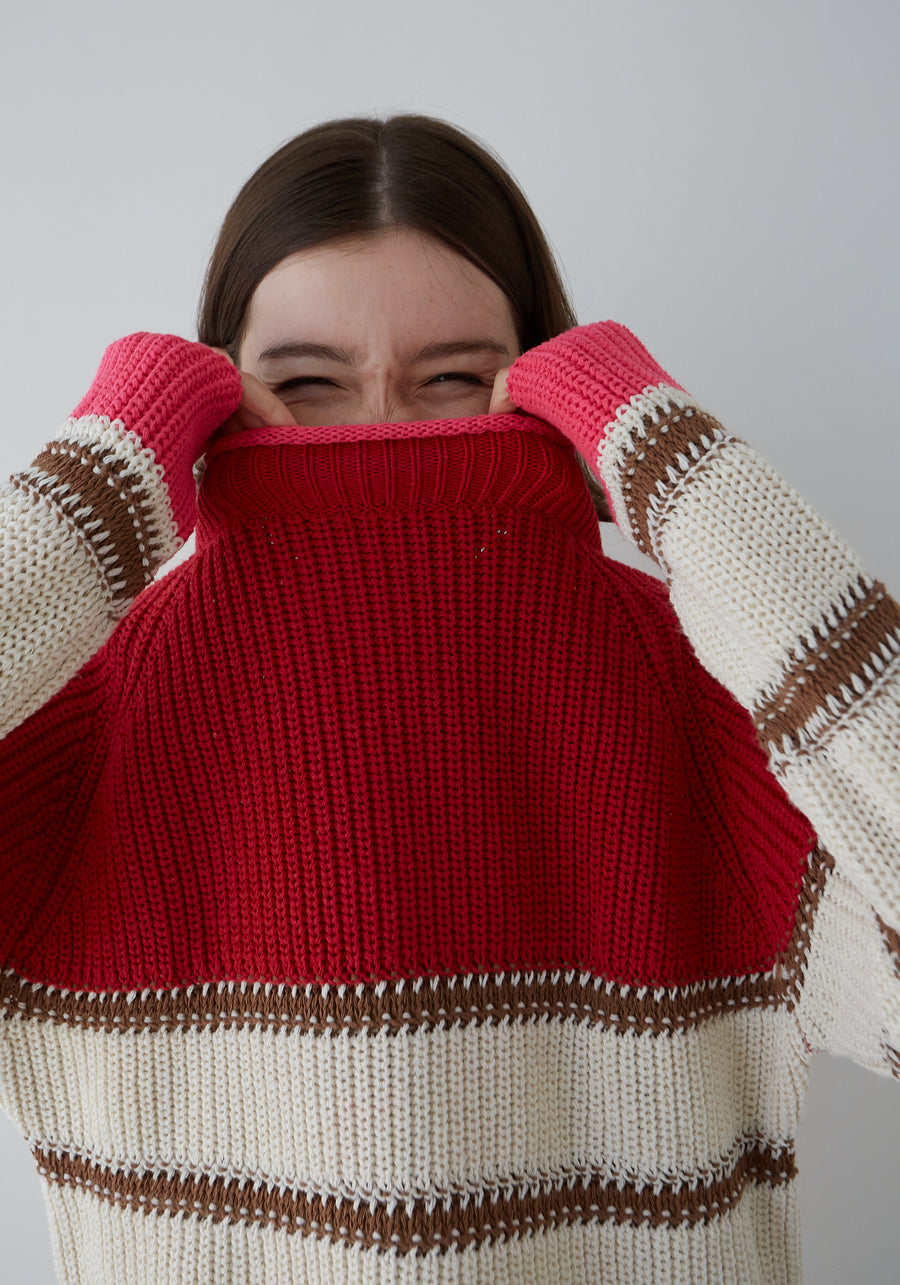 Palmar Raspberry Sweater