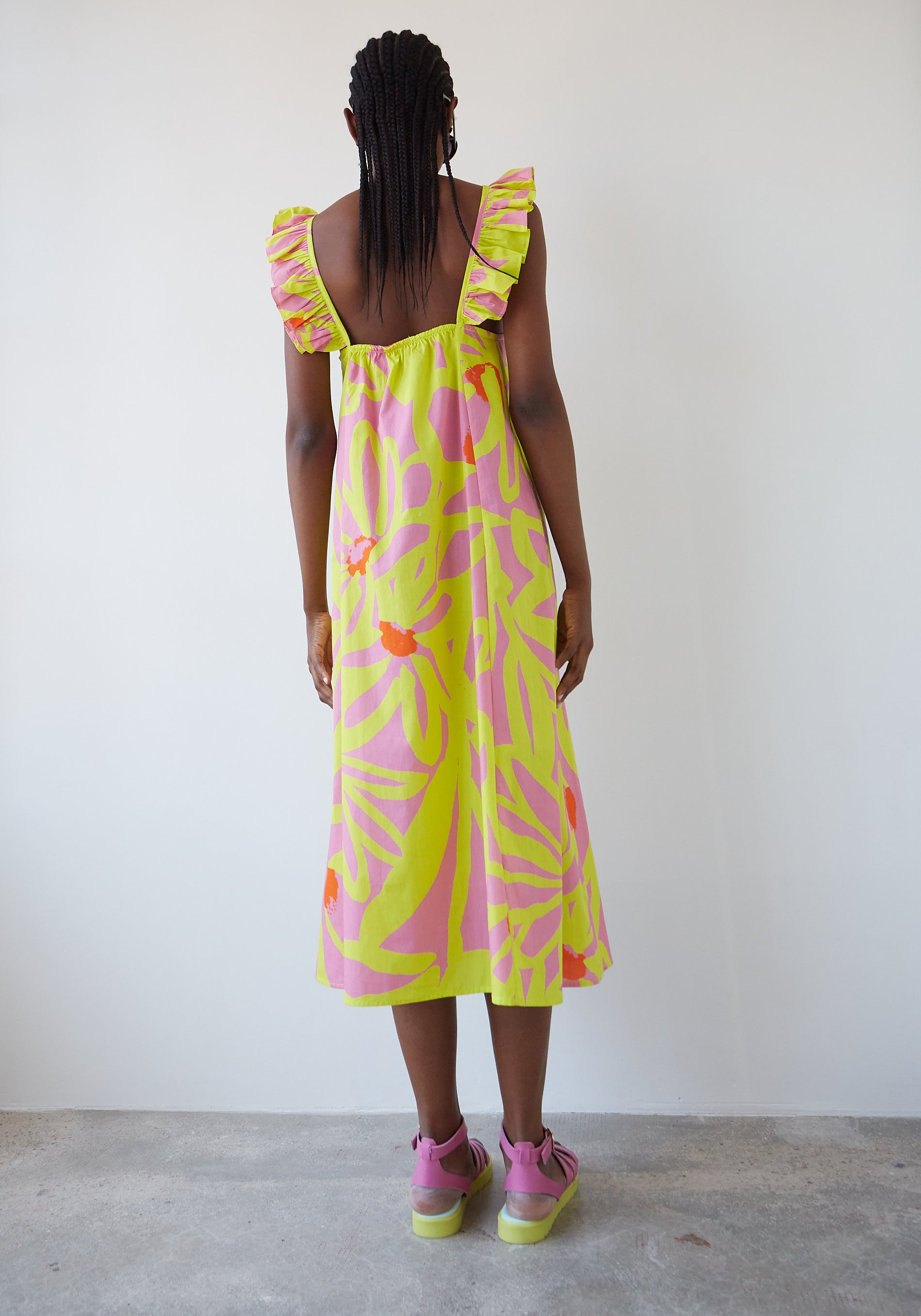 Robe jaune à fleurs Parra