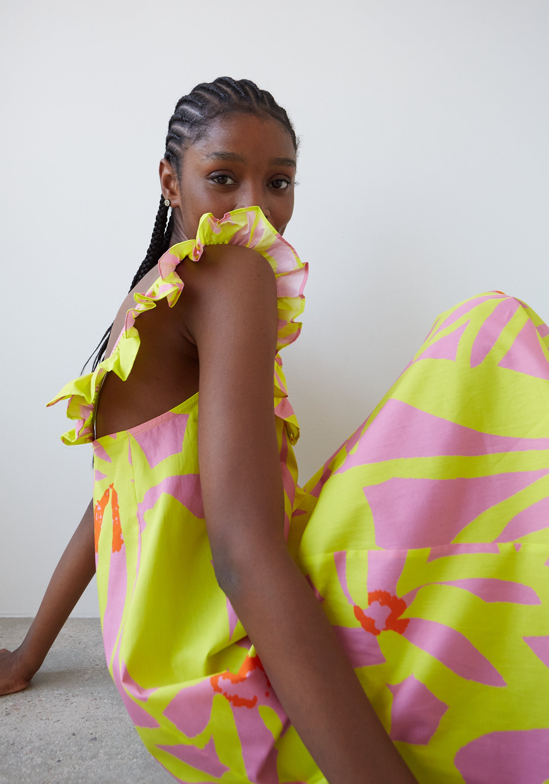Vestido Parra Flores Amarillo