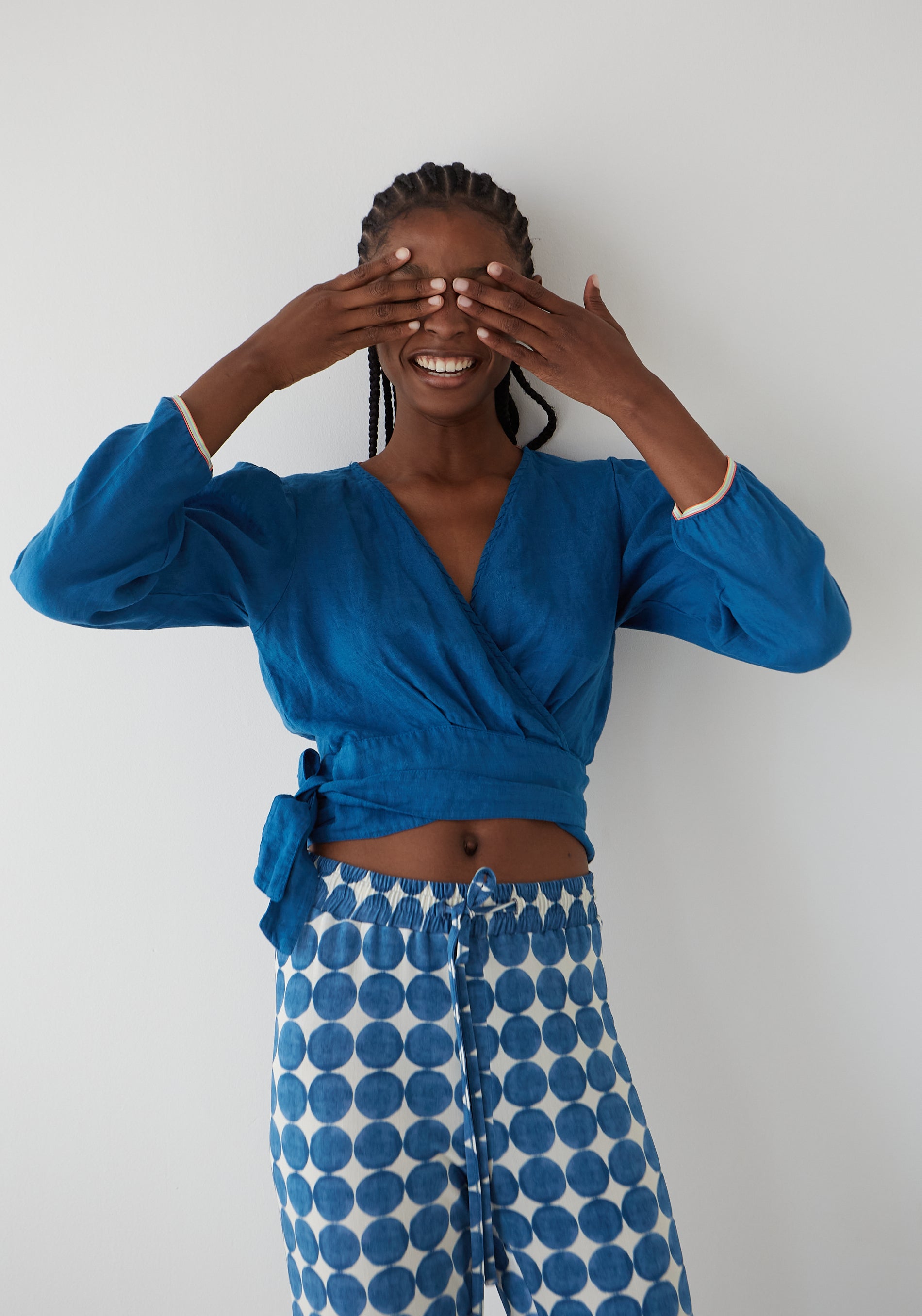 Blusa Capri Lino Azul