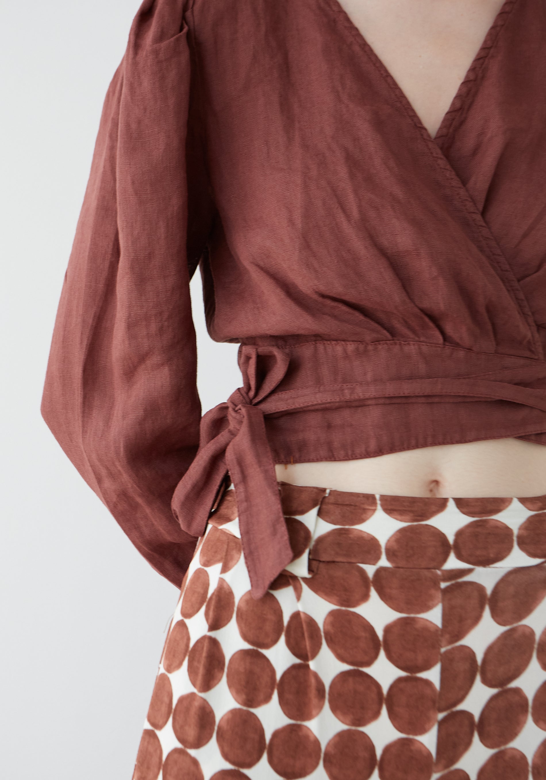 Blusa Capri Lino Marrón