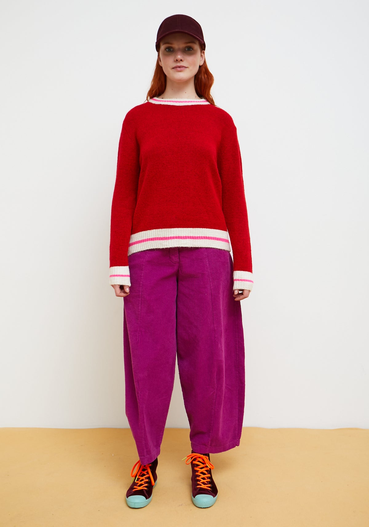 Pantalon Dado Frambuesa Pana