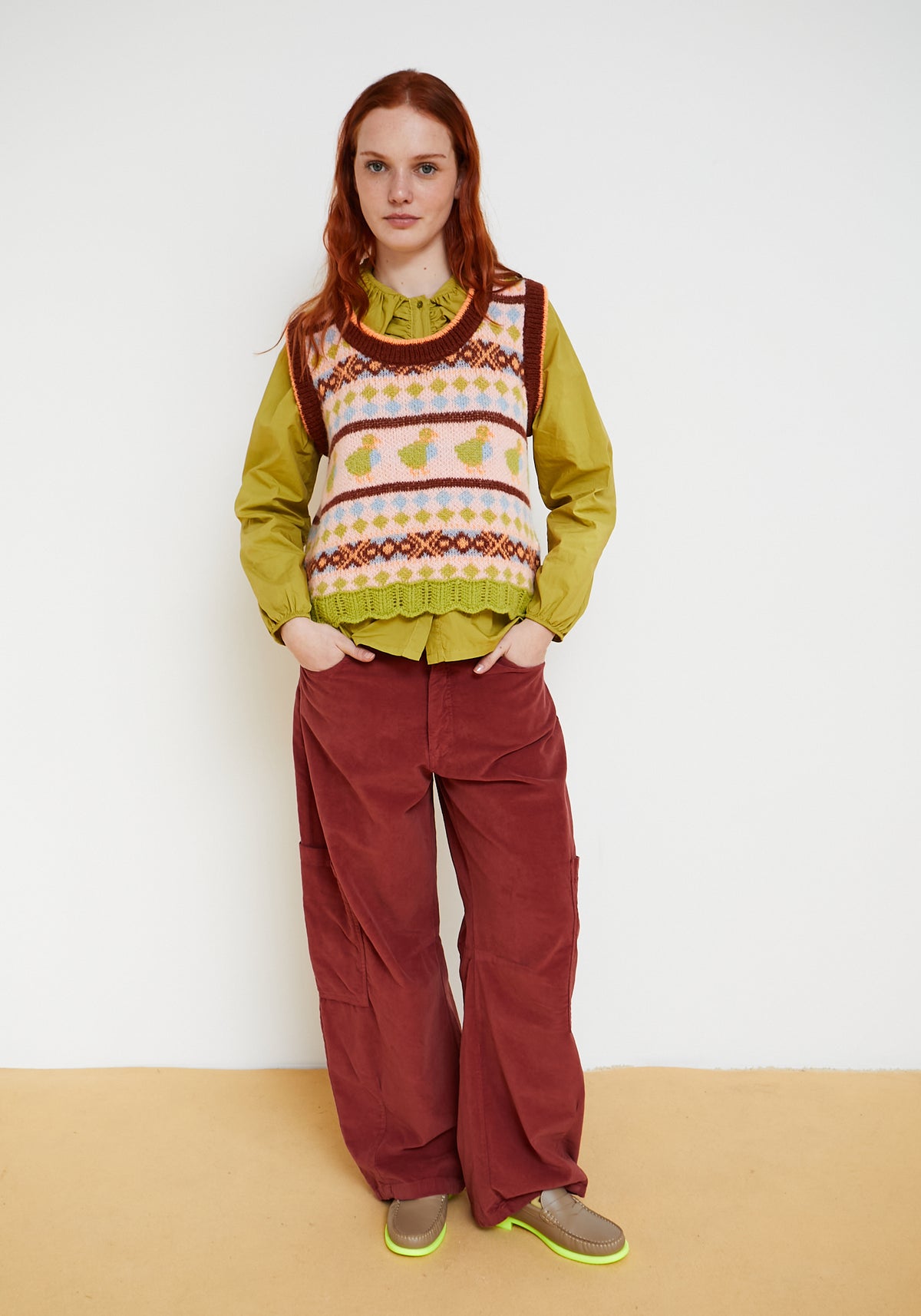 Pull Sans Manches Duck Marron