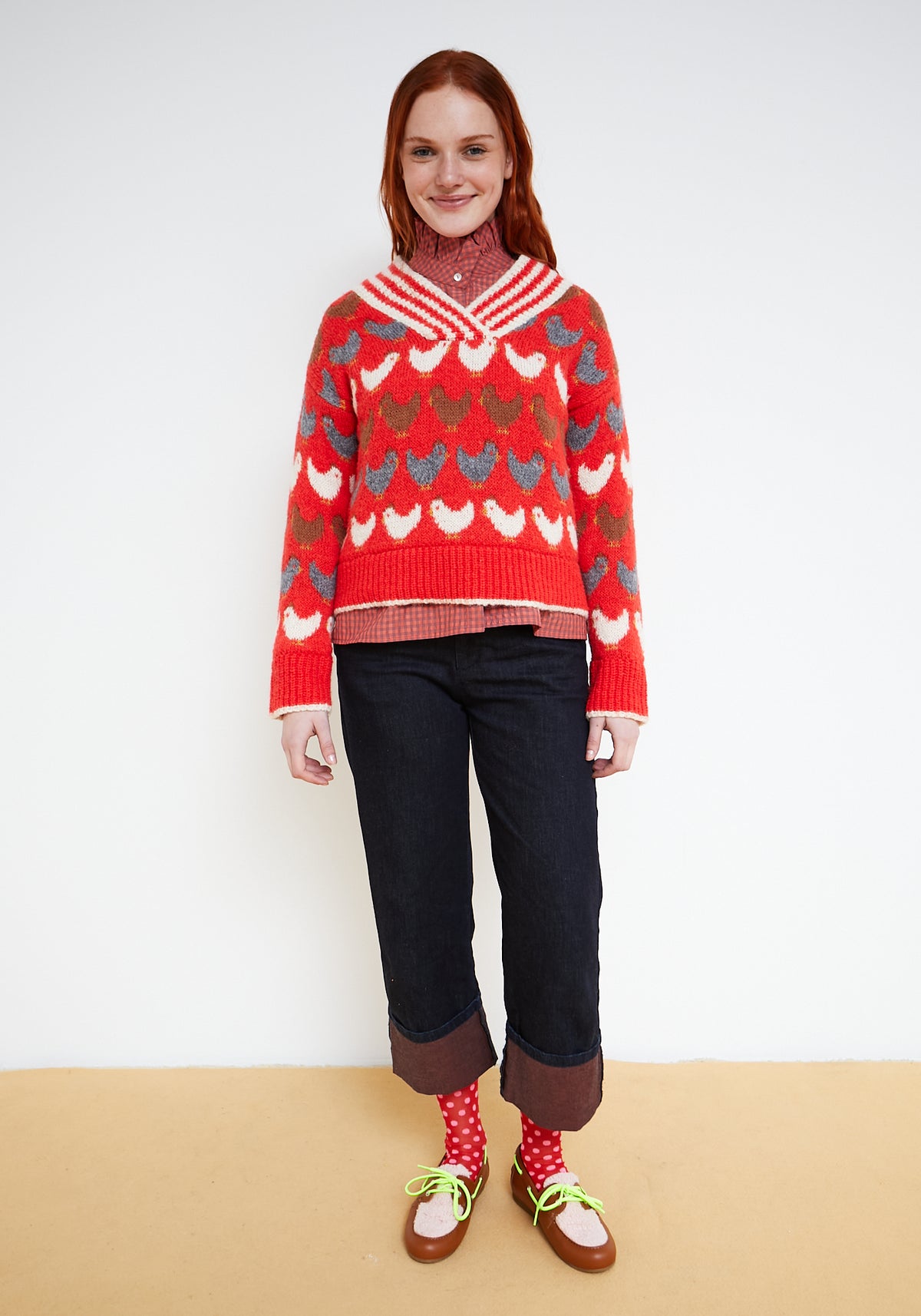 Red Chirp Sweater