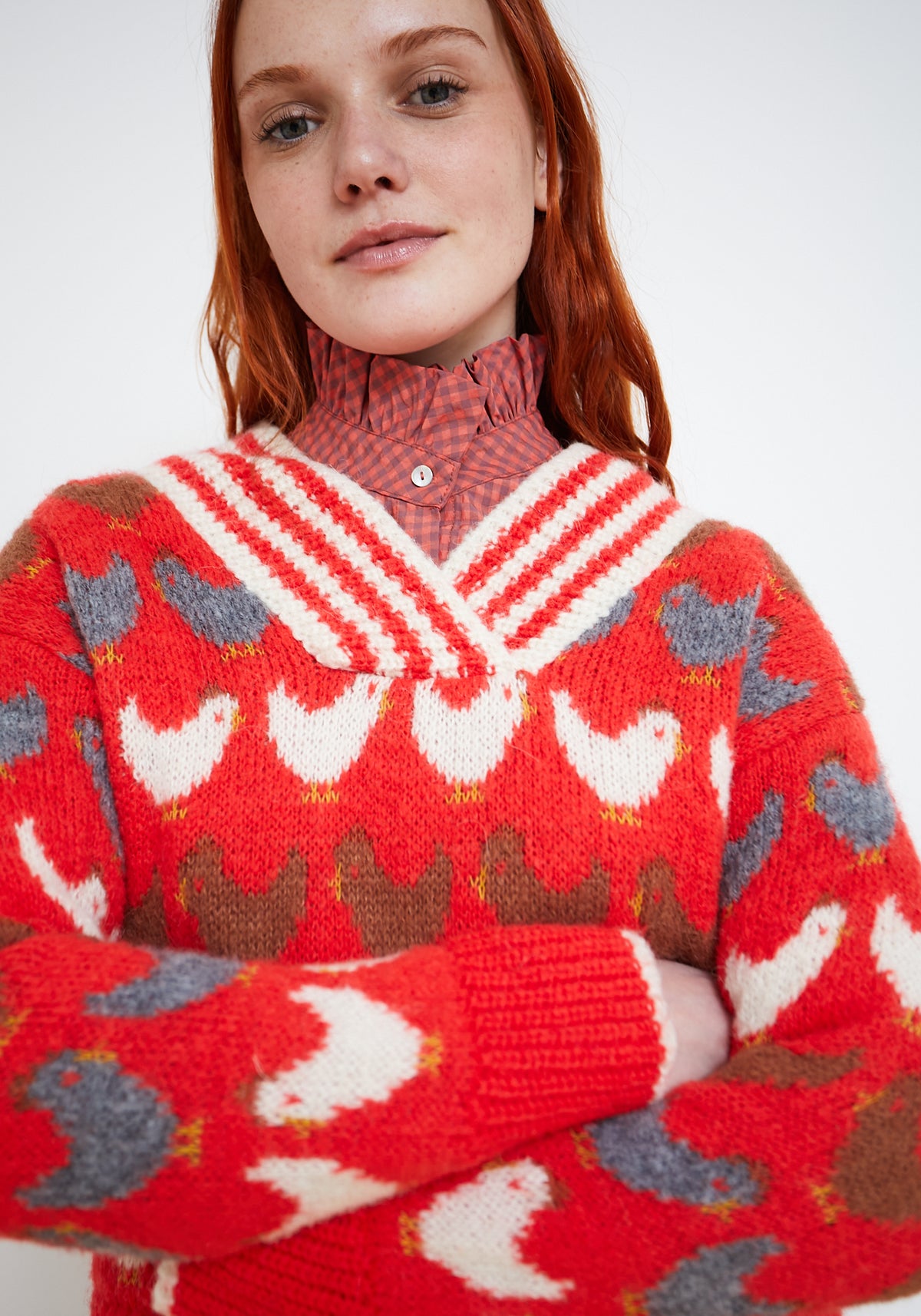 Red Chirp Sweater