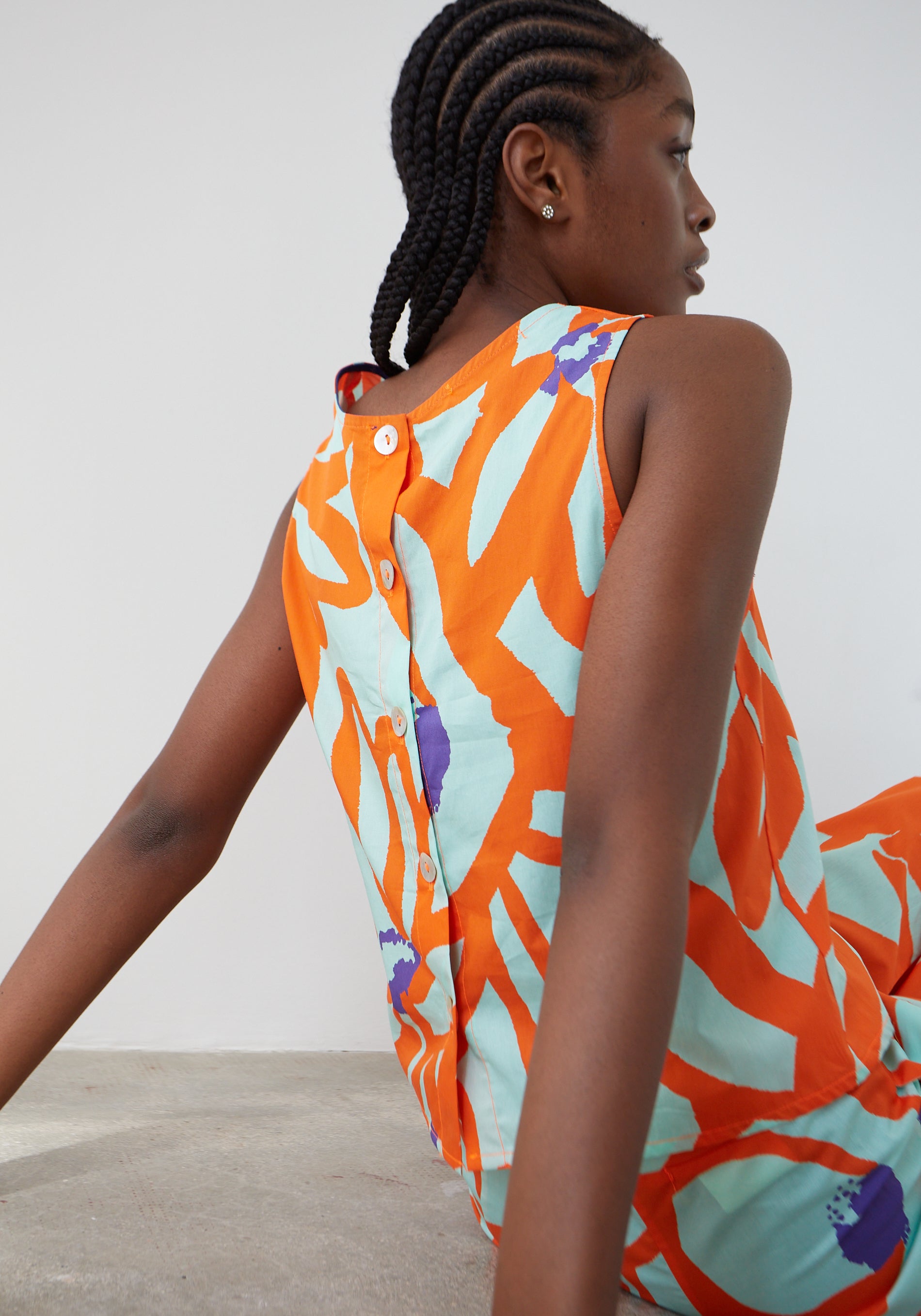 Flowers Aqua Ana Top
