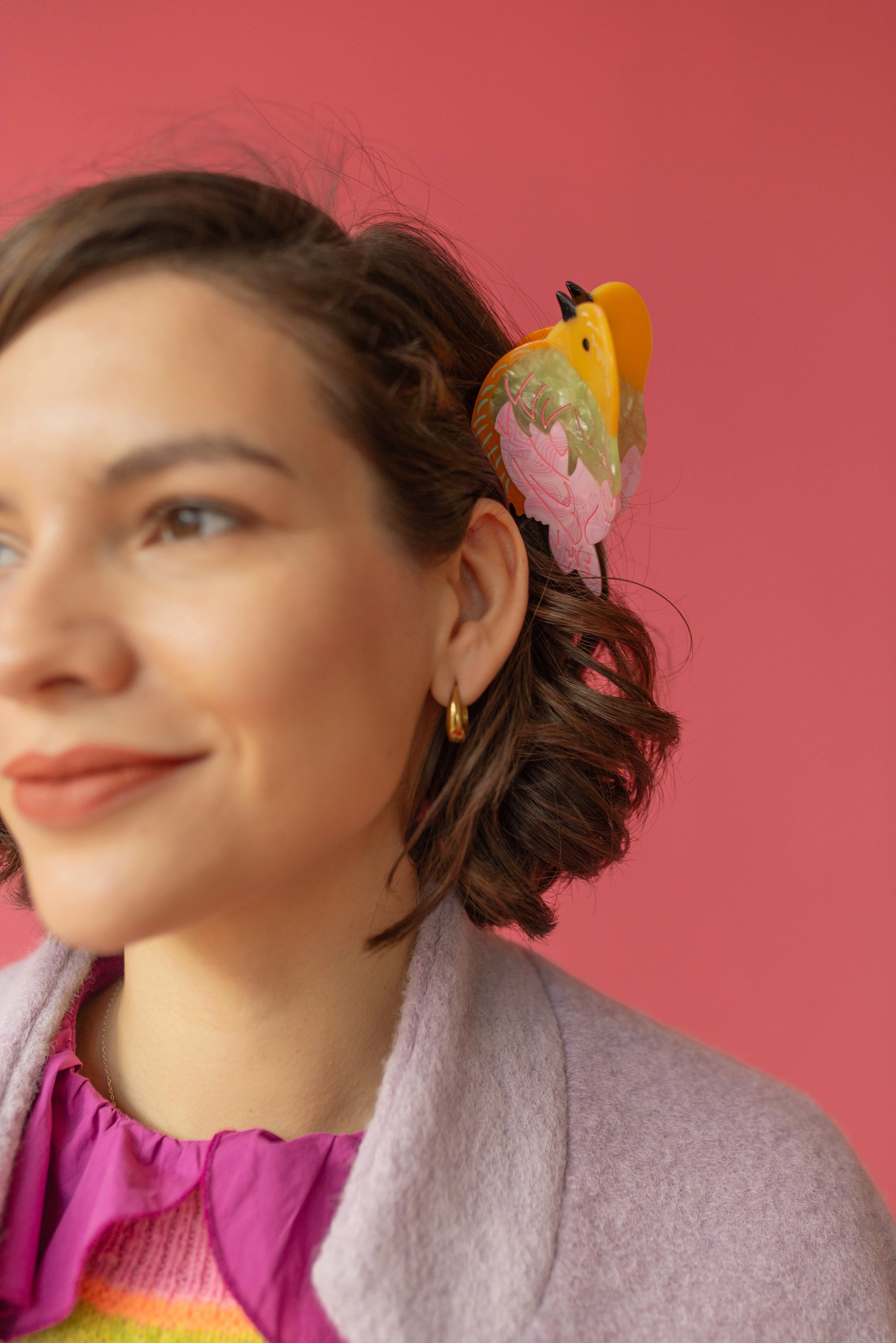 Pasador Pajarito Rosa