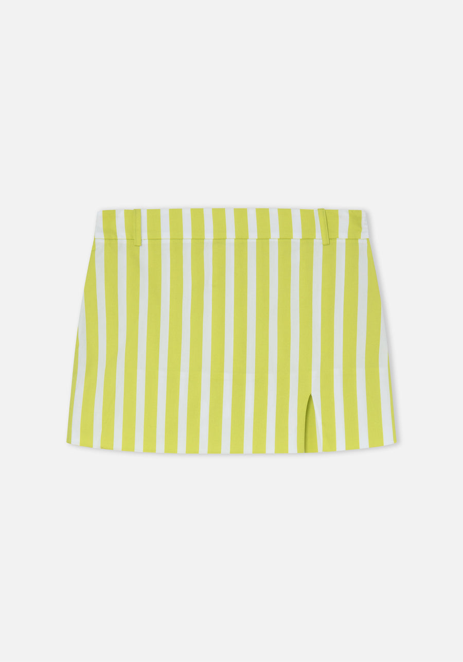 Lime Striped Tapa Skirt
