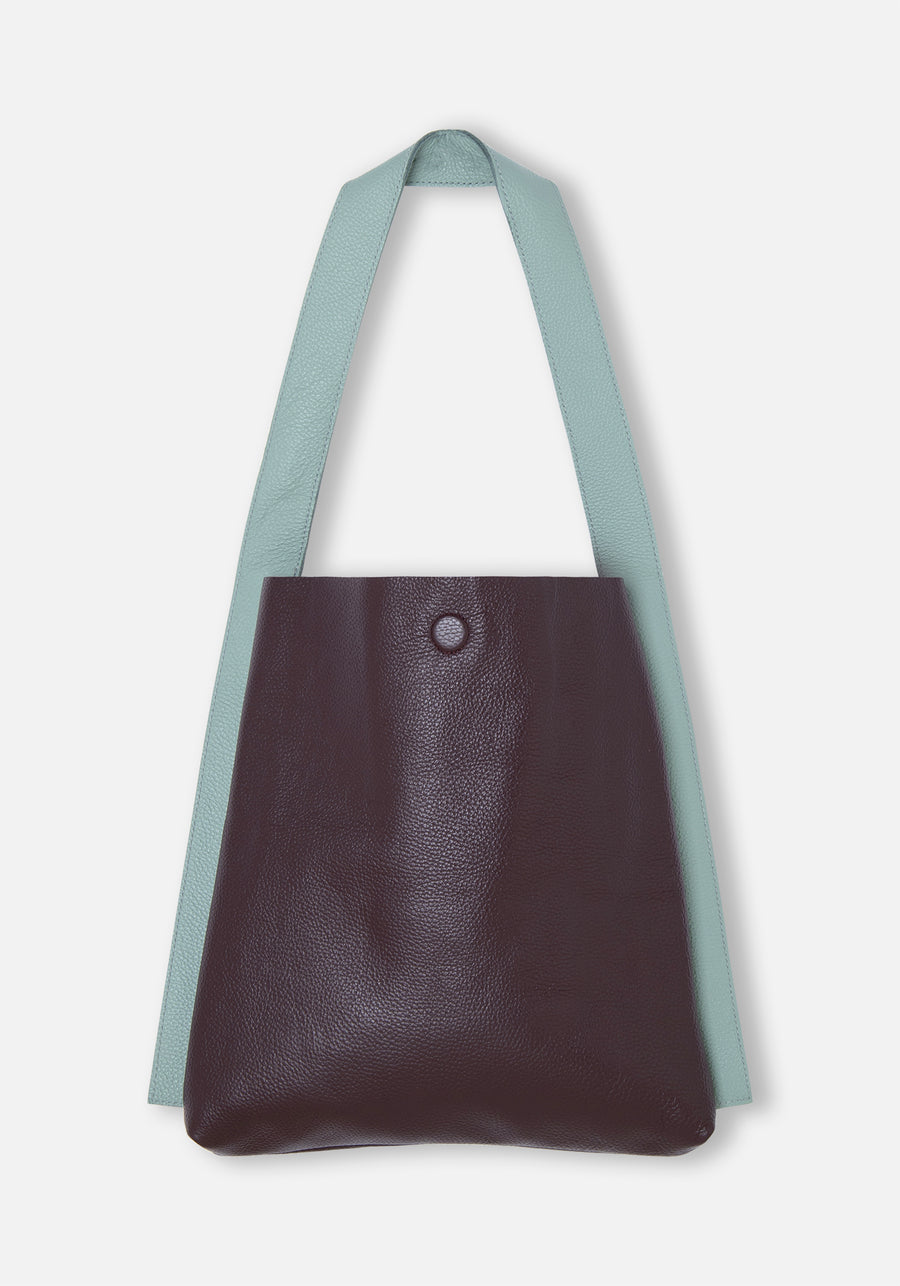 Wine Leather Papaya Bag