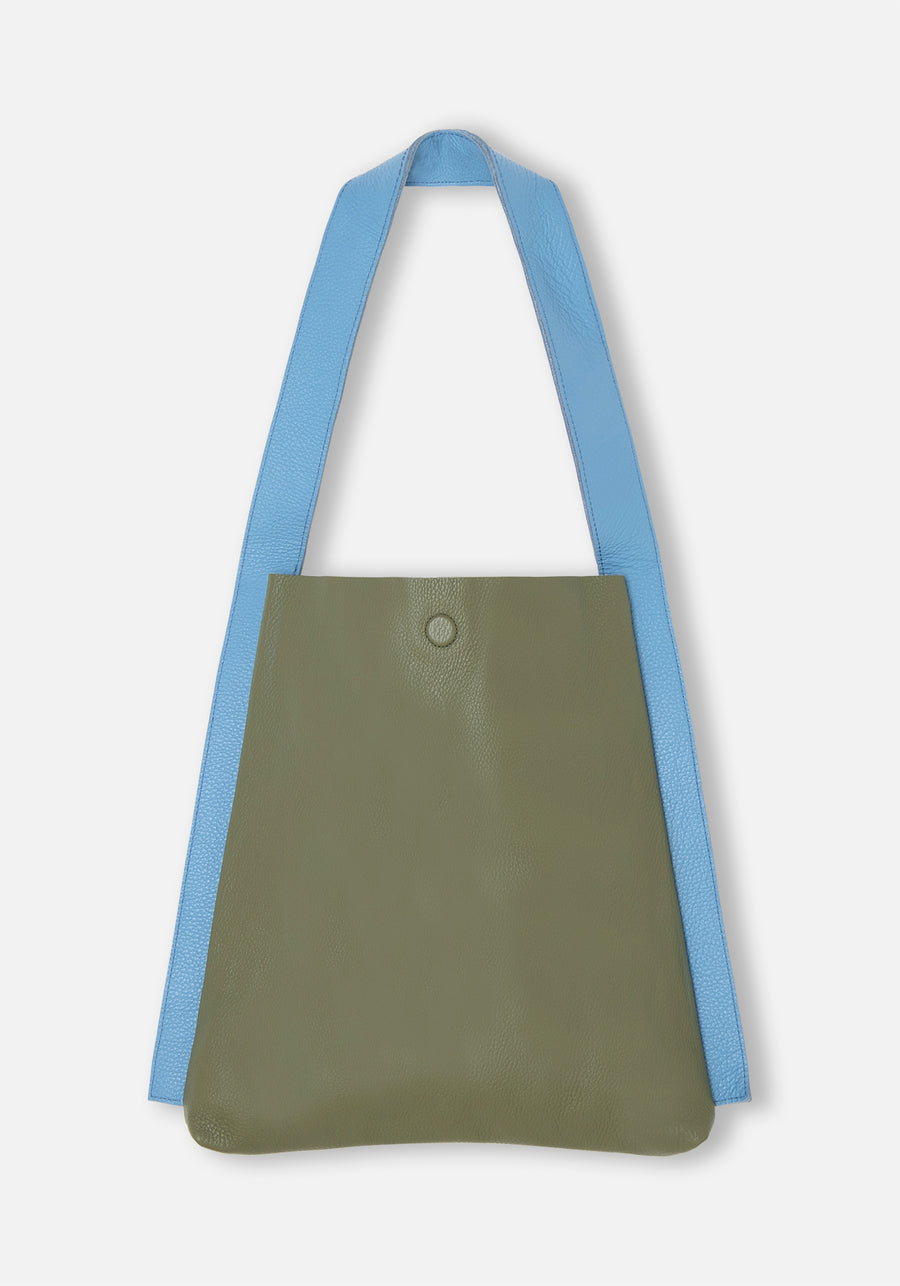 Khaki Leather Papaya Bag