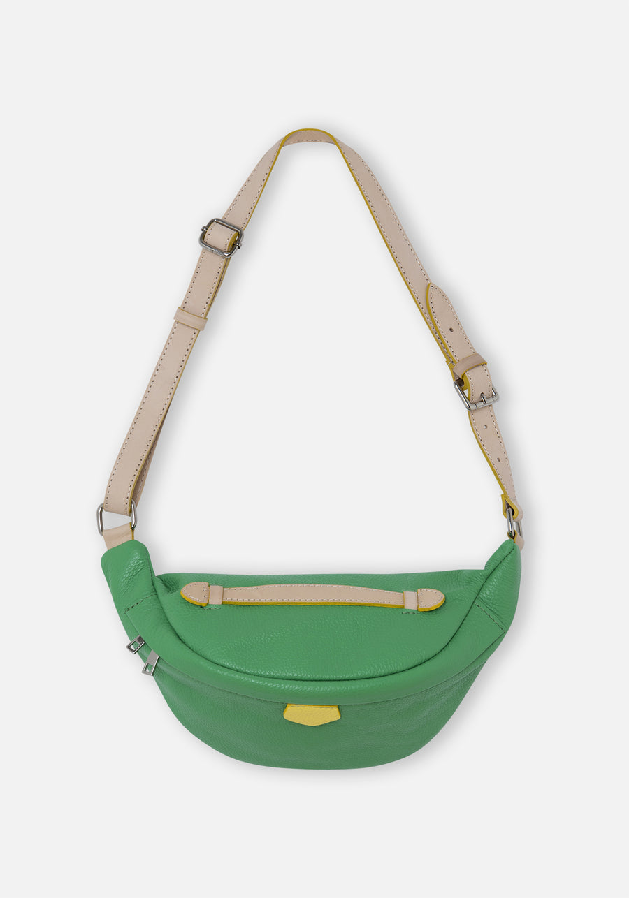 Green Leather Fanny Bag