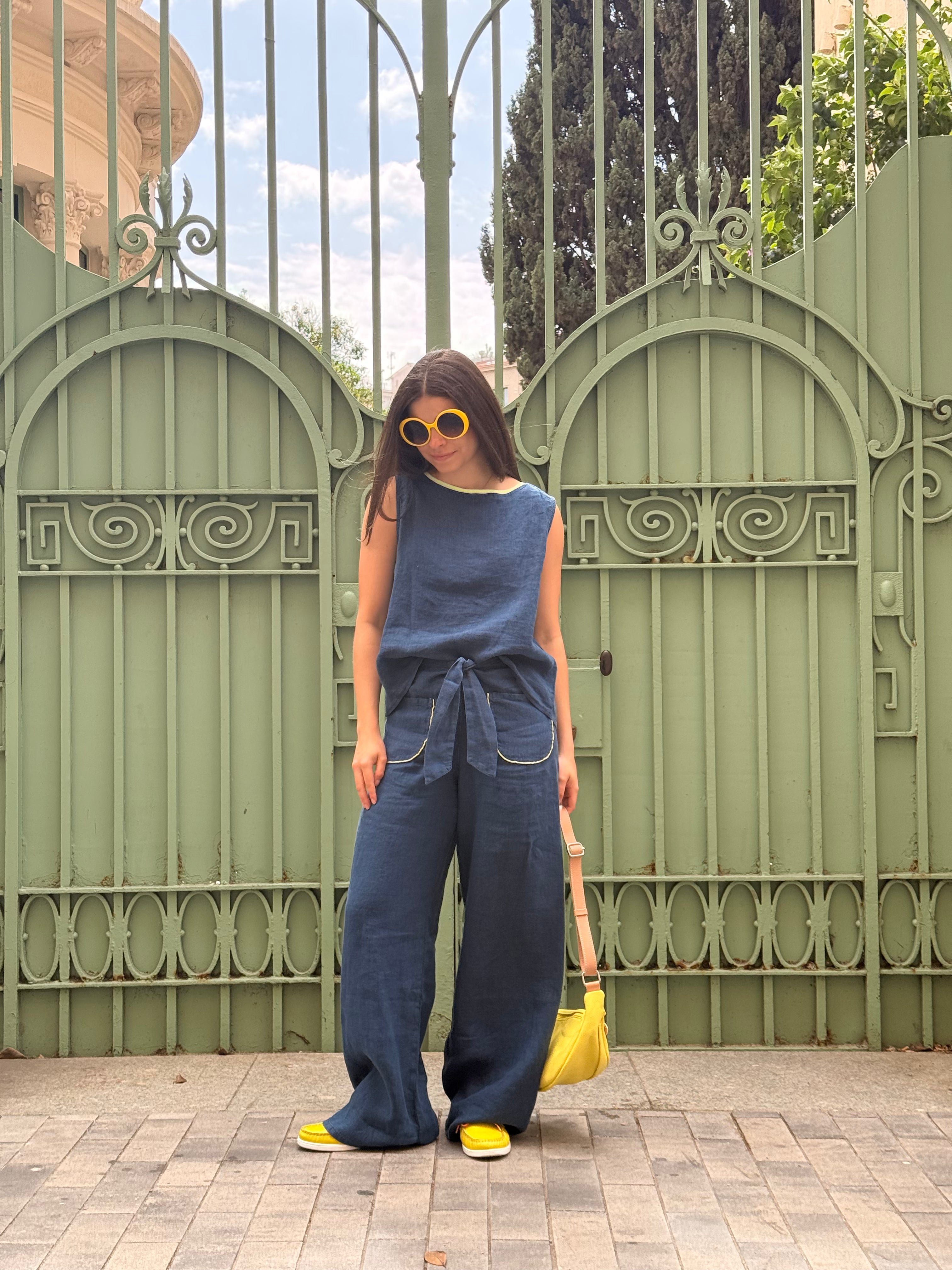 Pantalon Lazo Lino Azul