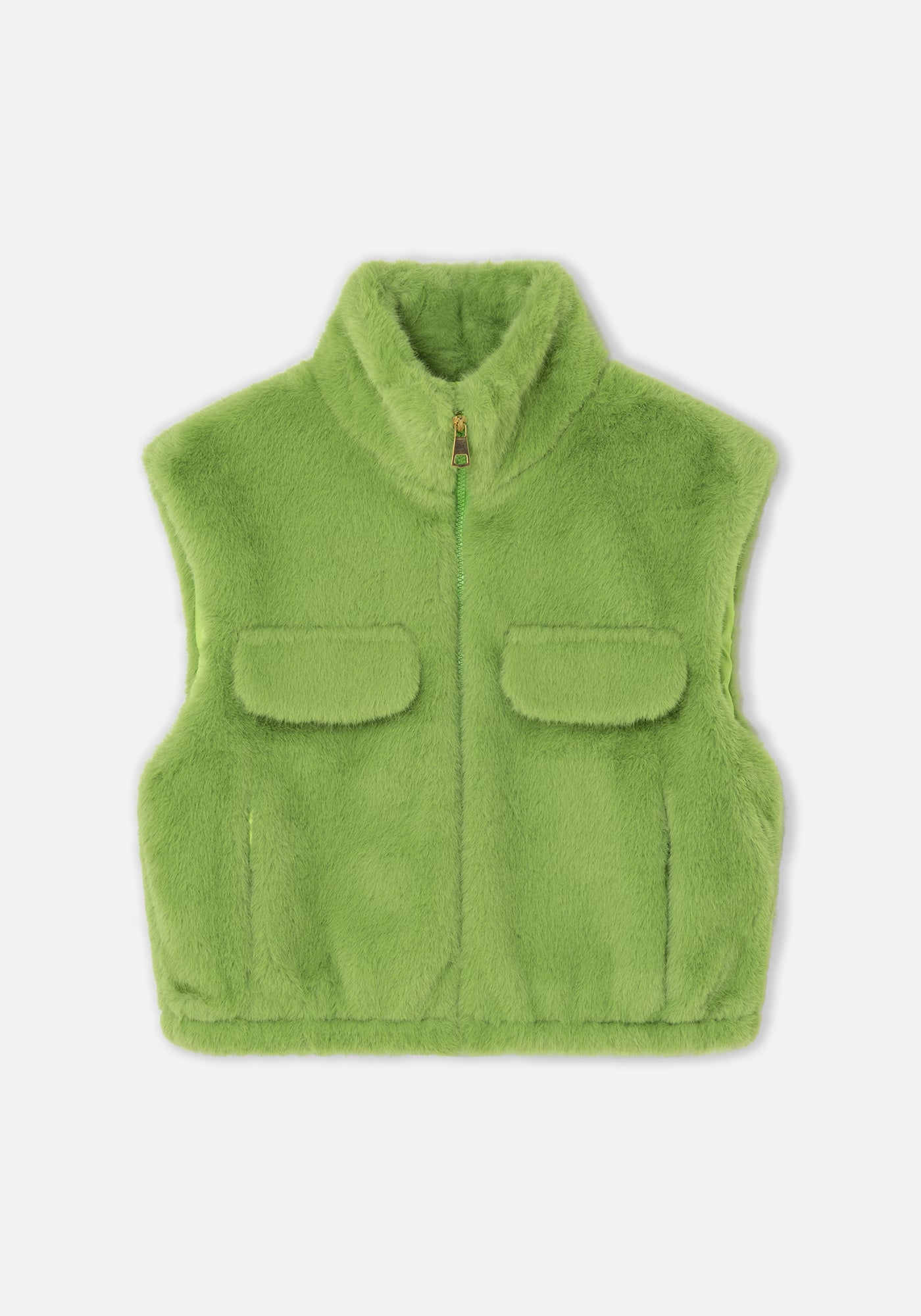 Gilet en fourrure vert