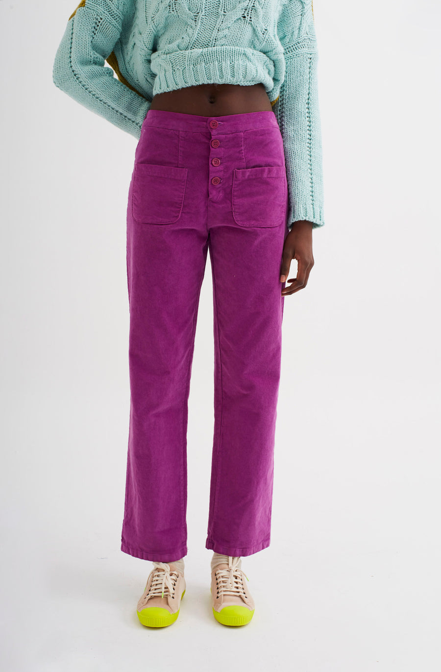 Pantalón Flow Terciopelo Violeta