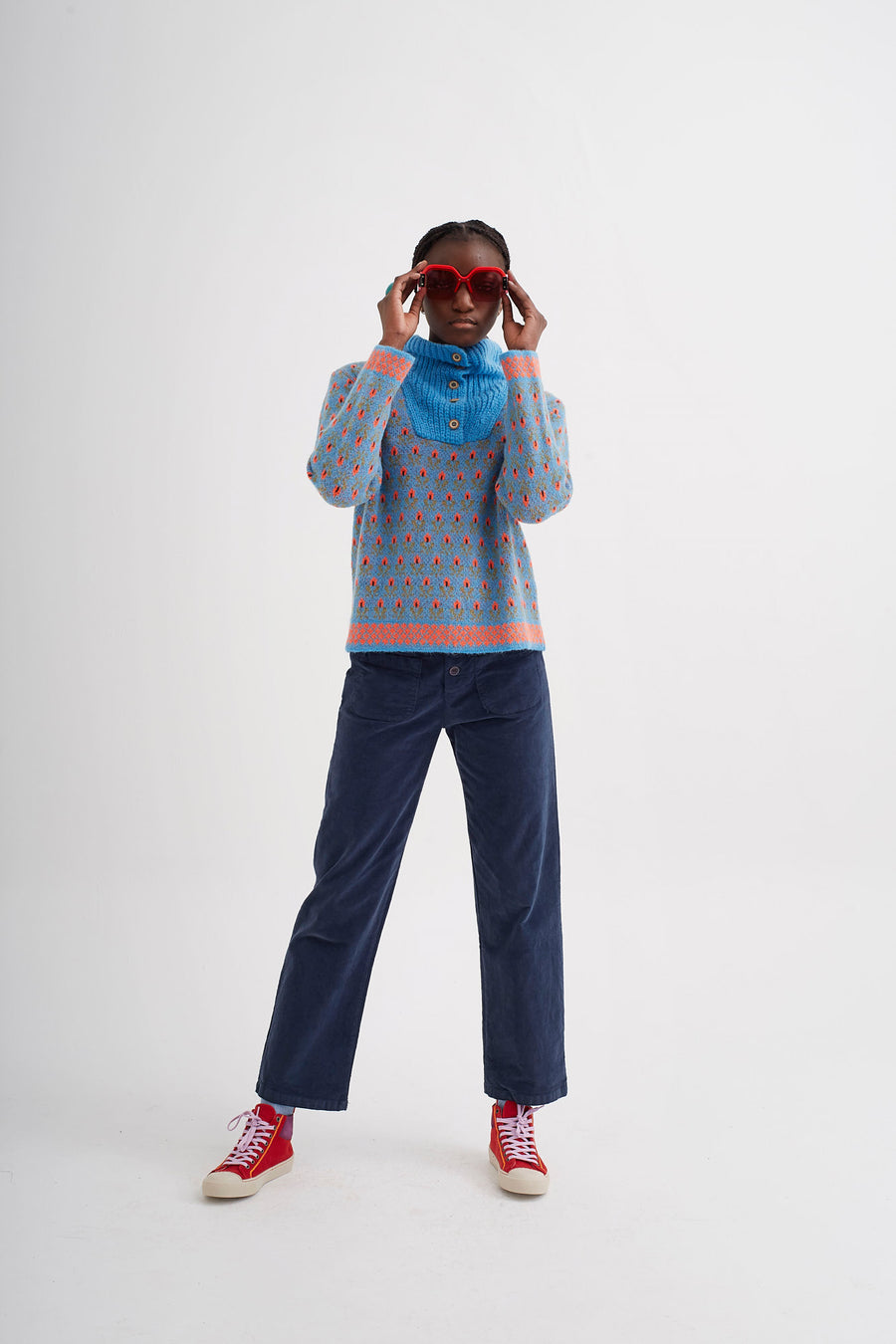 Pantalón Flow Terciopelo Azul