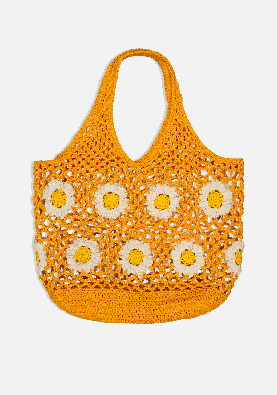 Yellow Daisie Crochet Bag