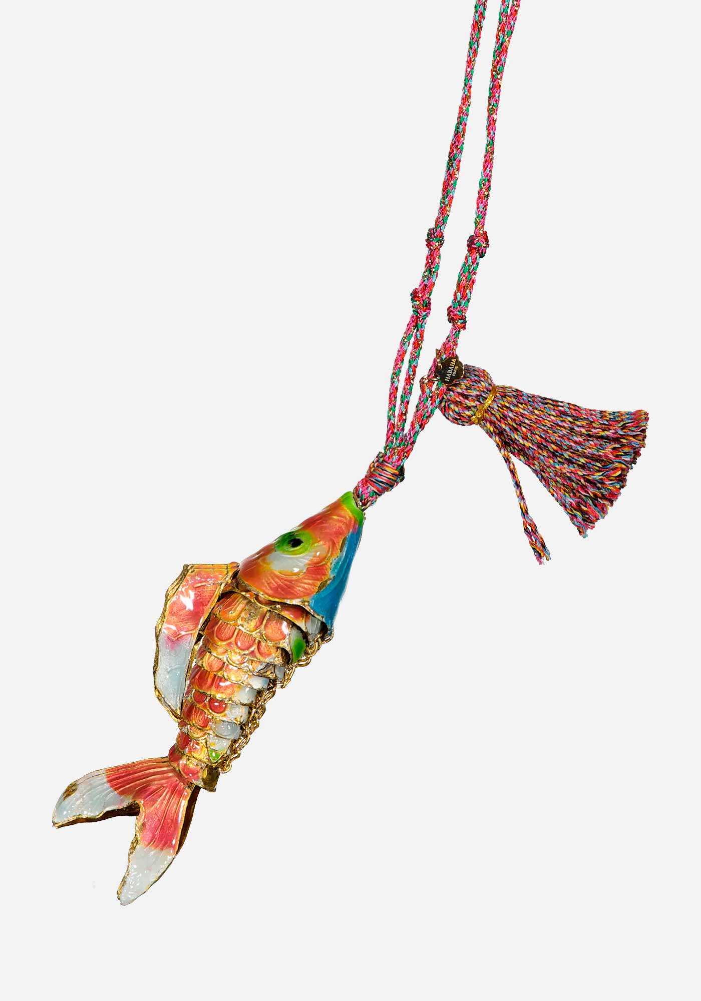Handmade Long Pink Fish Necklace