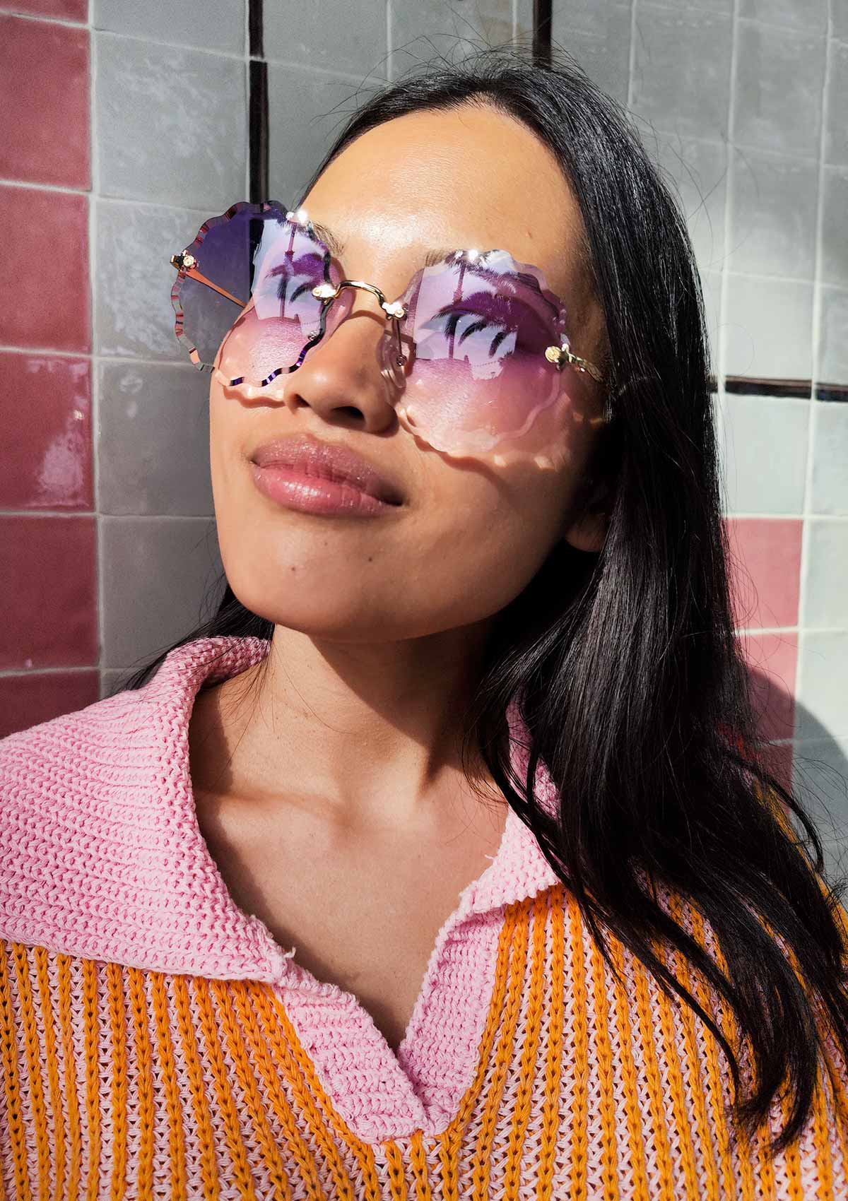 Violet Flower Sunglasses