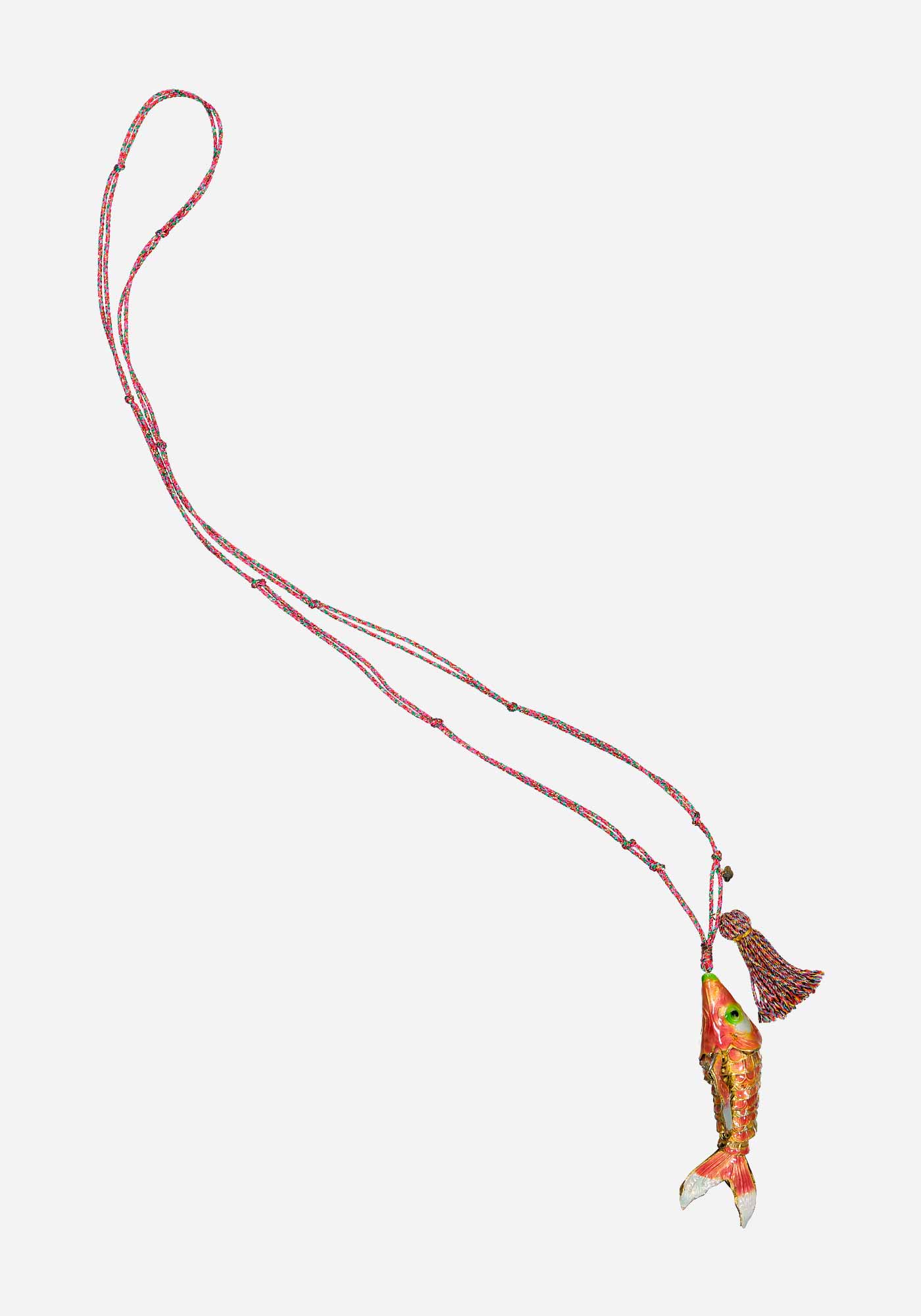 Handmade Long Pink Fish Necklace