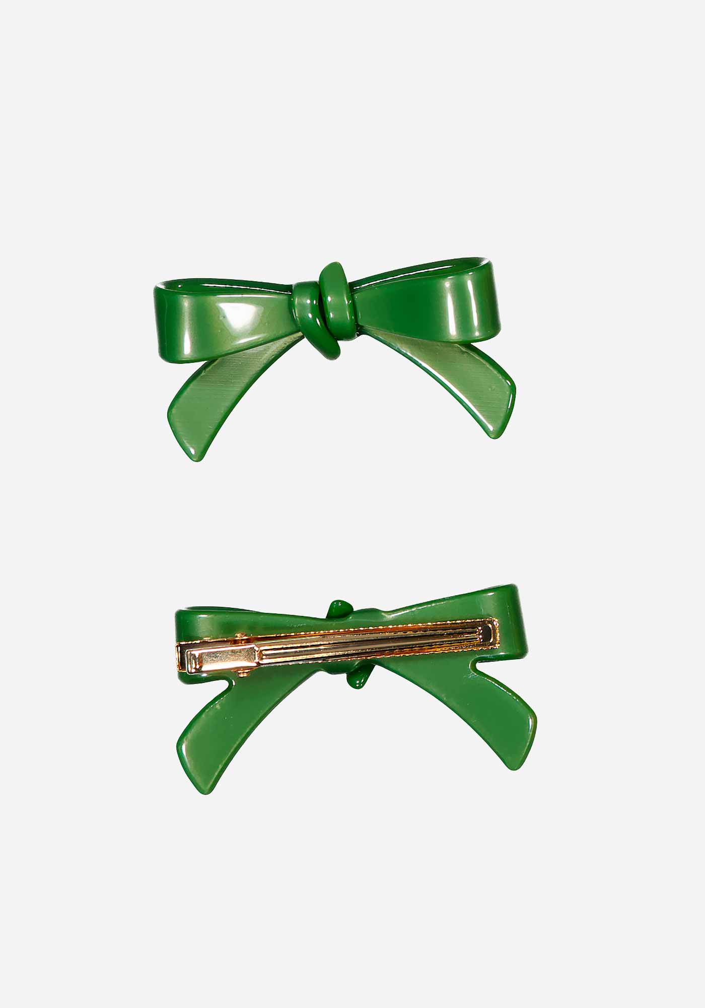 Green Bow Hair Clip