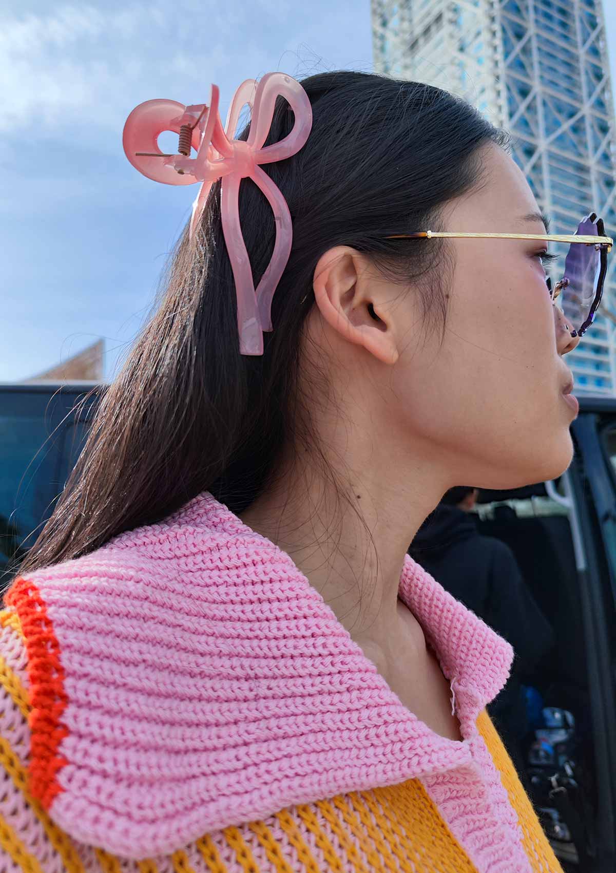 Pink Bow Hair Clip