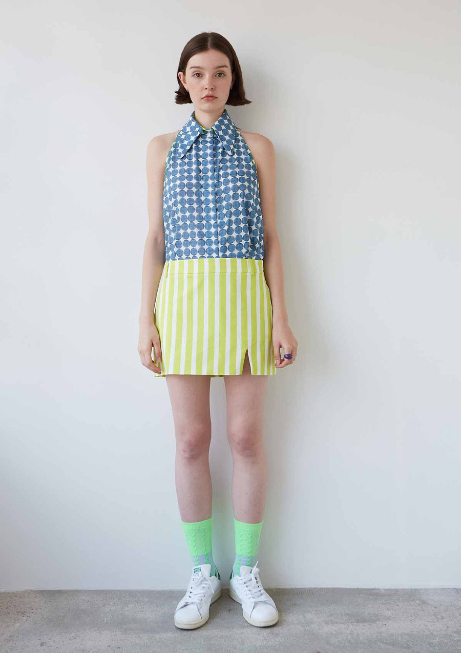 Lime Striped Tapa Skirt