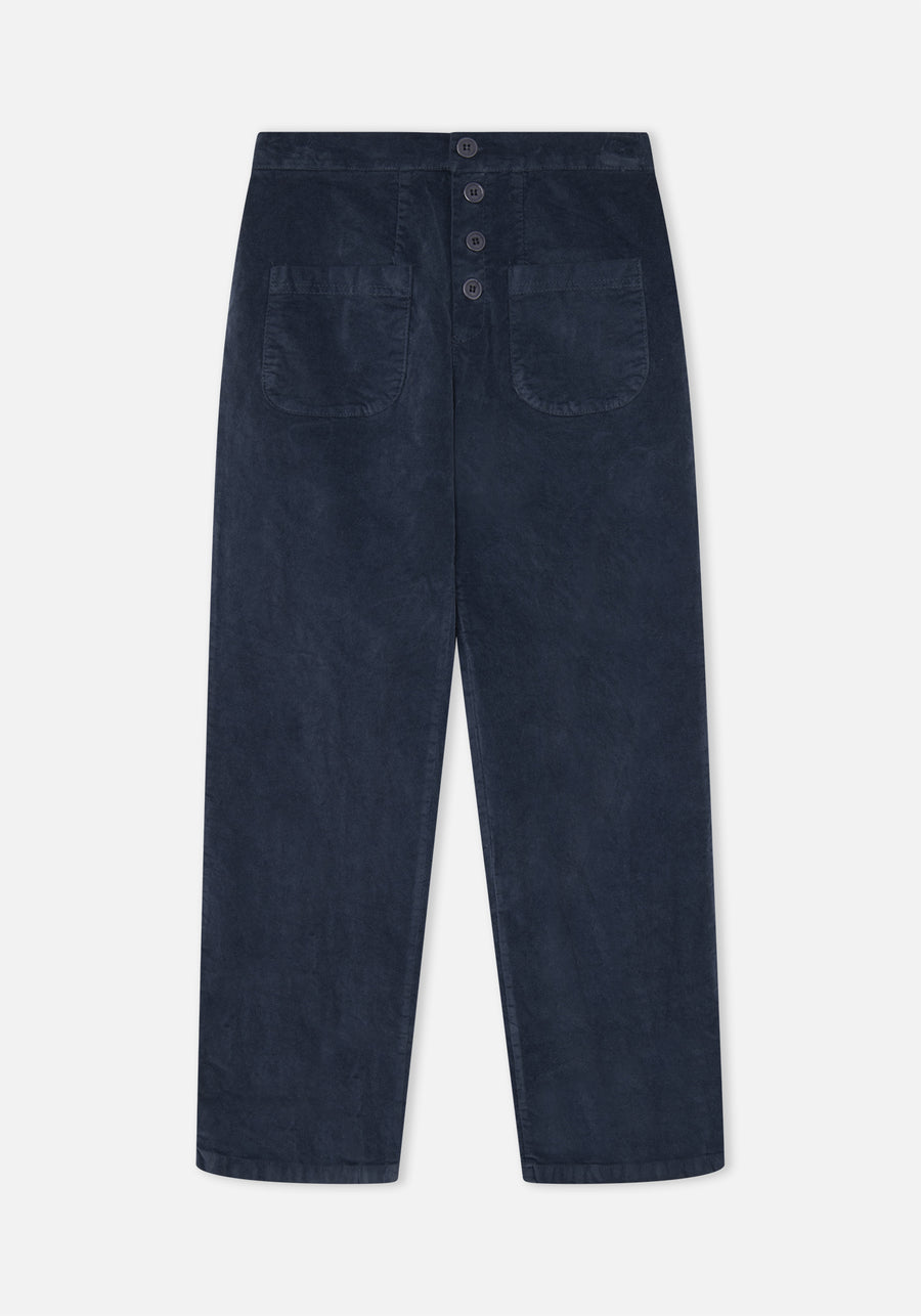 Pantalón Flow Terciopelo Azul