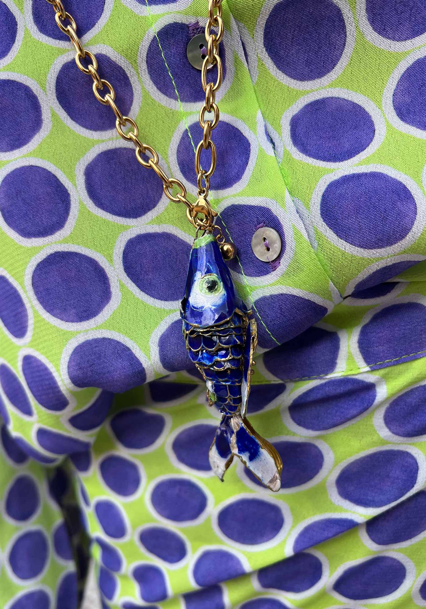 Collier Poisson Bleu Handmade