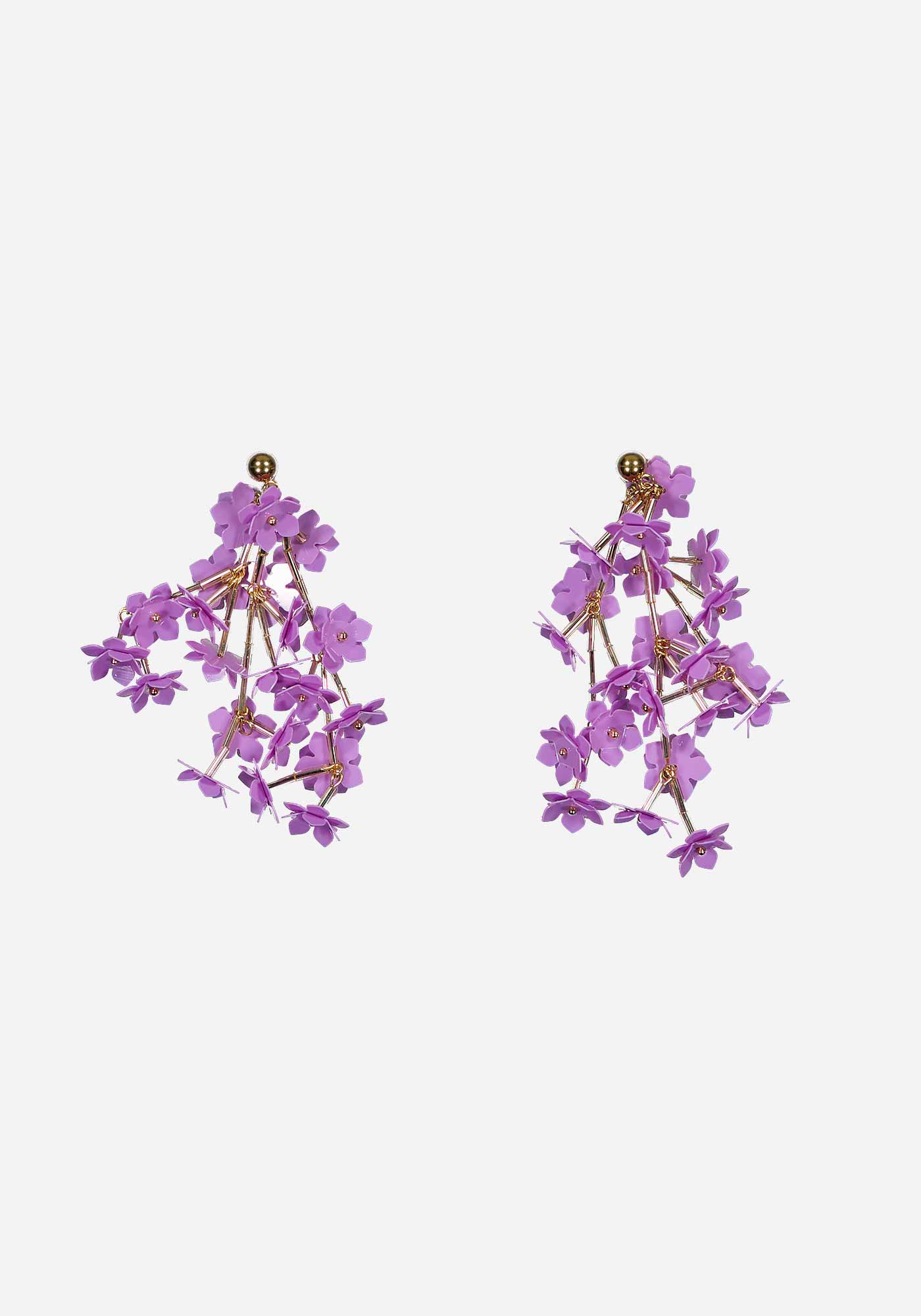 Boucles d'Oreilles Fleurs Lilas